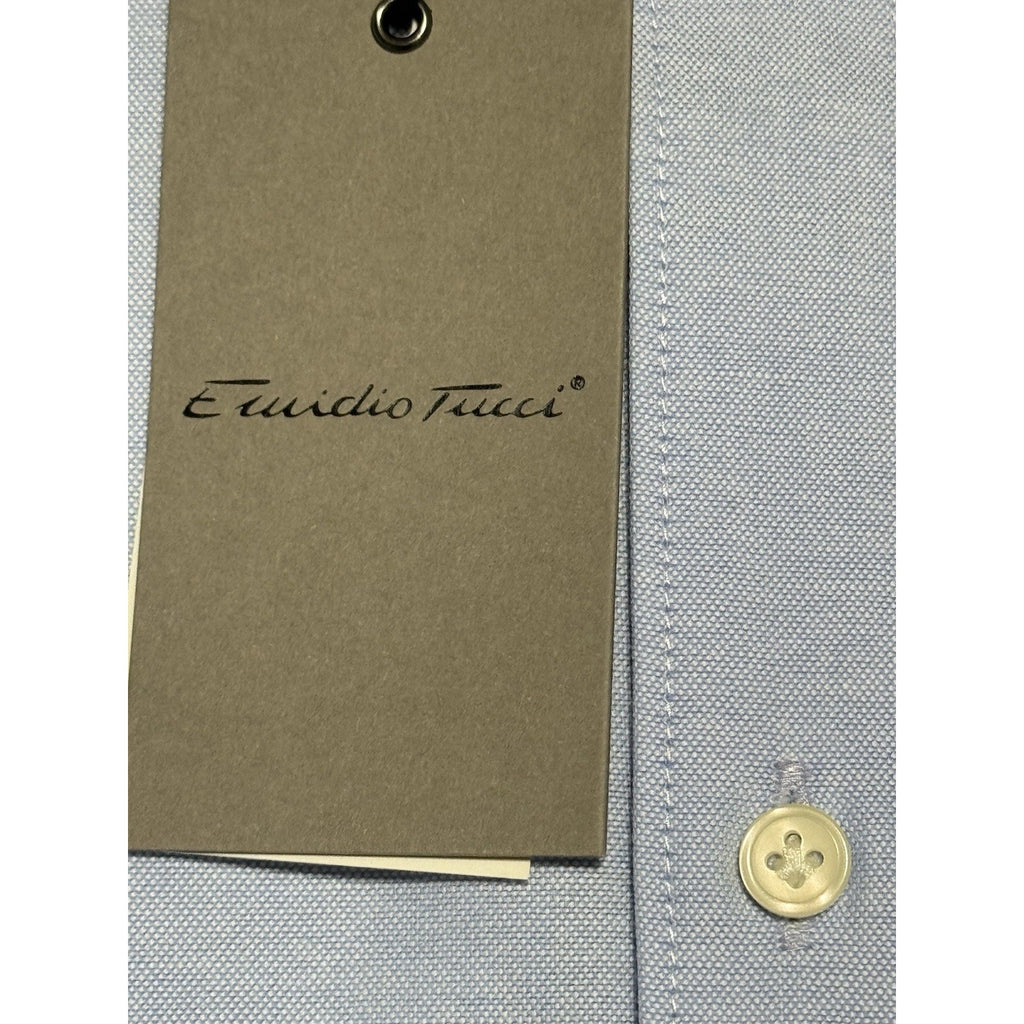 El Corte Inglés Emidio Tucci Men’s Blue Dress Shirt Size 9 Classic Fit Button 5X