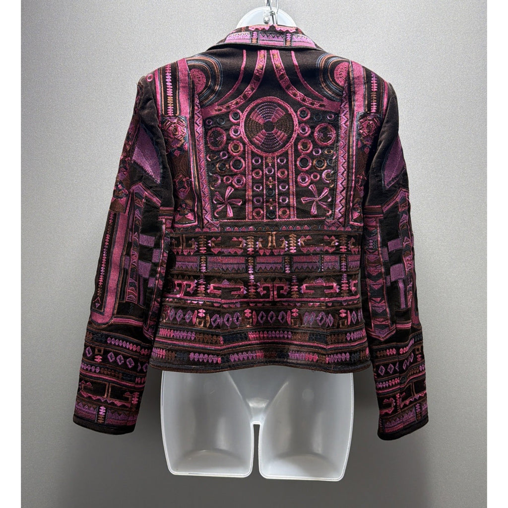 Vtg Peter Nygard Women’s Velvet Embroidered Blazer Victorian whimsigoth Size 8