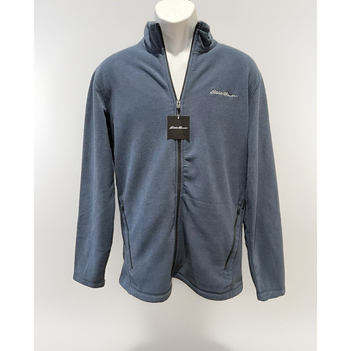 NWT Eddie Bauer Men's Quest Fleece Full Zip Pullover Blue Gray Small MSRP $70