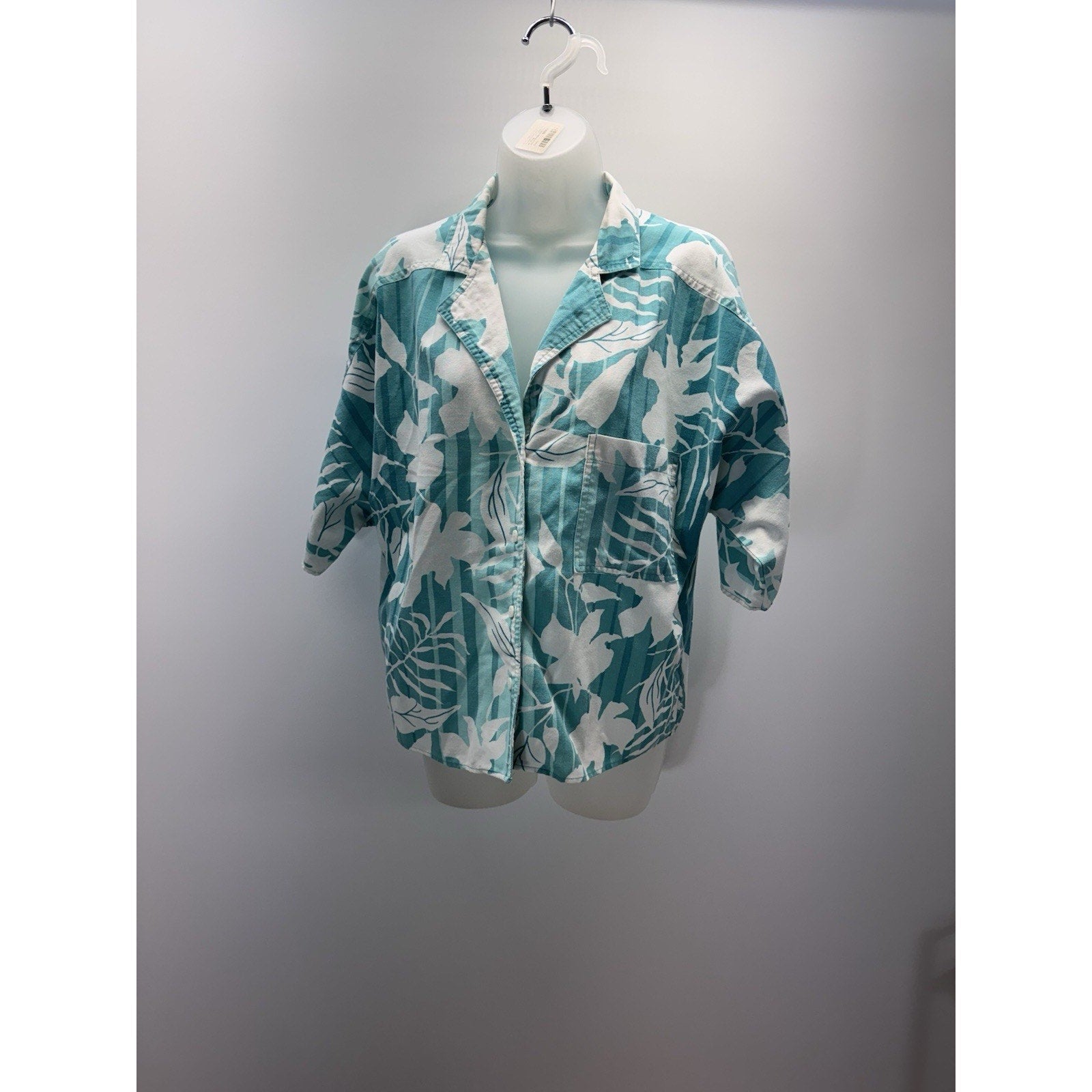 Vintage Aileen Hawaiian Straight Hem Button Up Women’s Size Large Made In USA