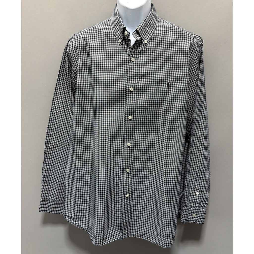 Ralph Lauren Classic Fit Oxford Gingham Check Shirt Casual Button-Up Size XL