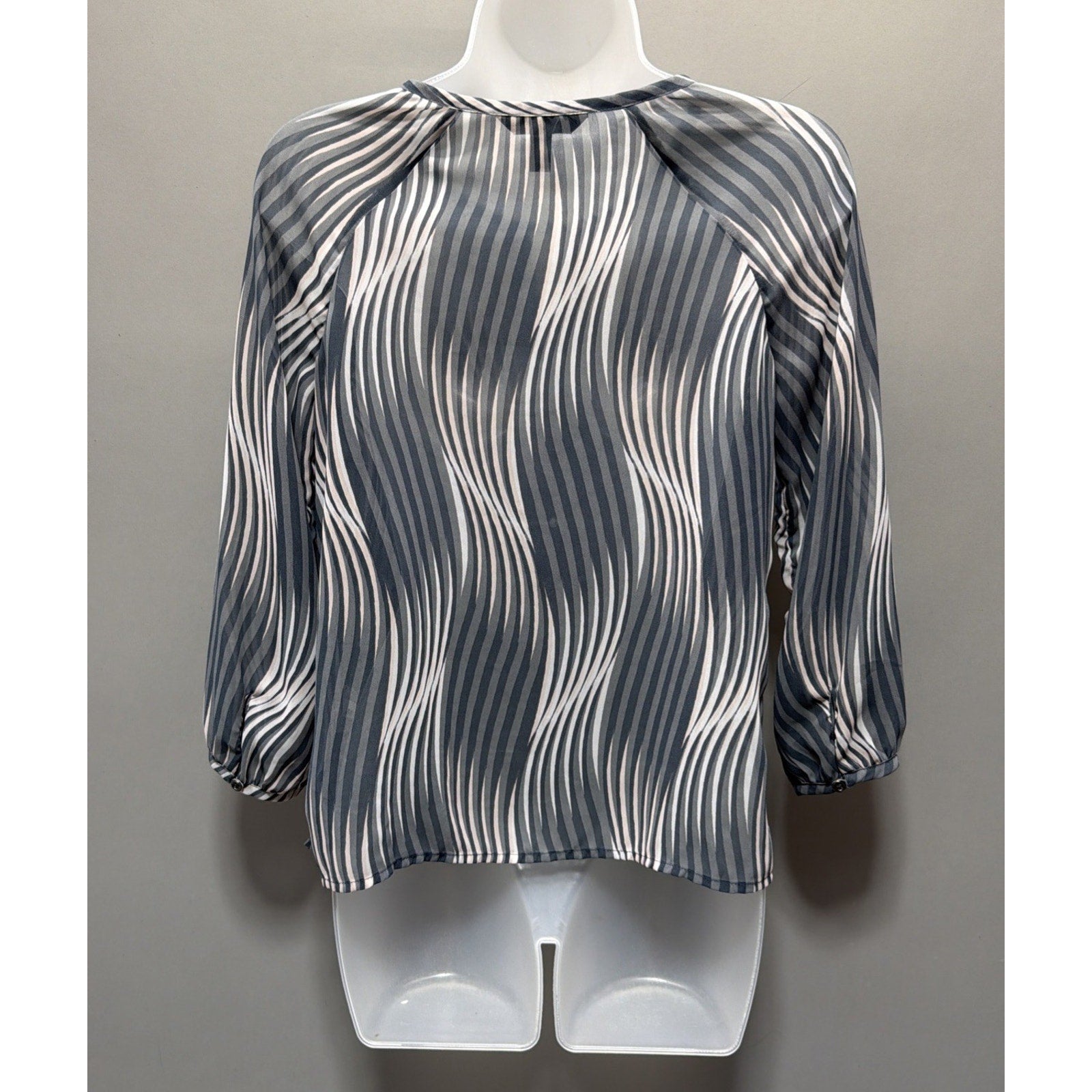 Banana Republic Sheer Blouse Zebra Print Arty Top Lightweight Flowy Shirt XS