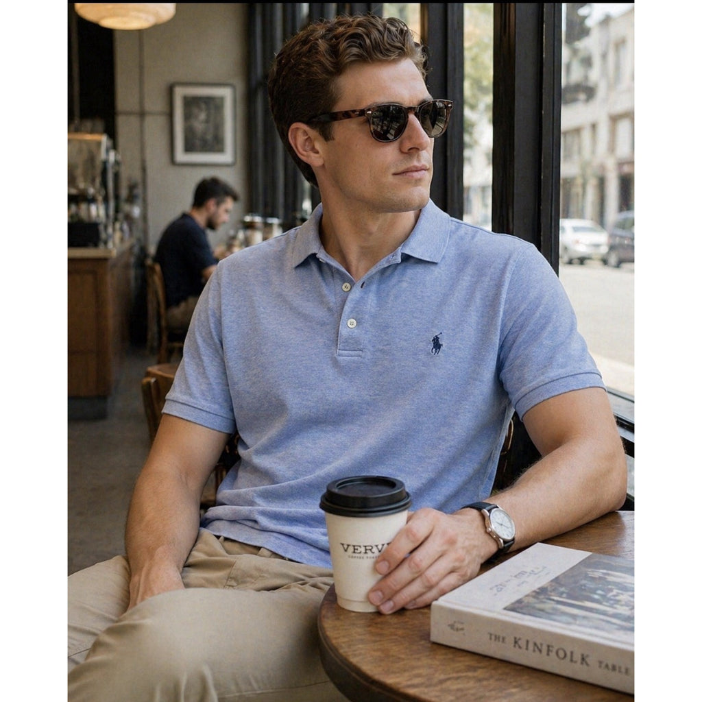 Polo Ralph Lauren Classic Fit Short Sleeve Cotton Polo Shirt (Men's Large) Blue