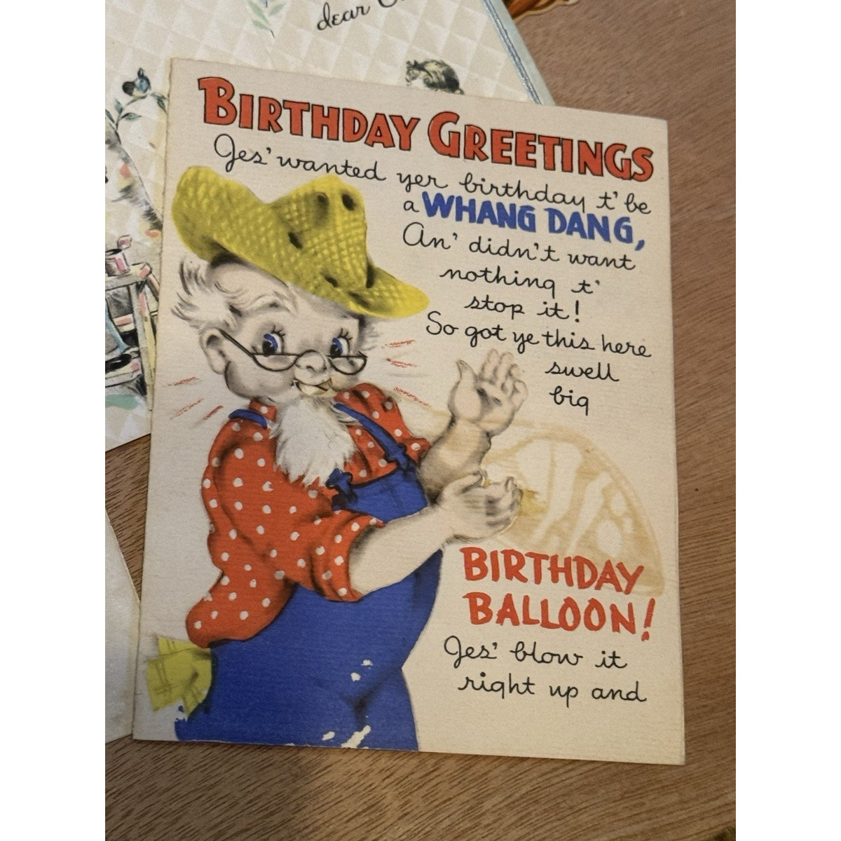 Vintage 1930’s Birthday Card Lot Hallmark Mechanical Die Cut Cowboy Ephemera