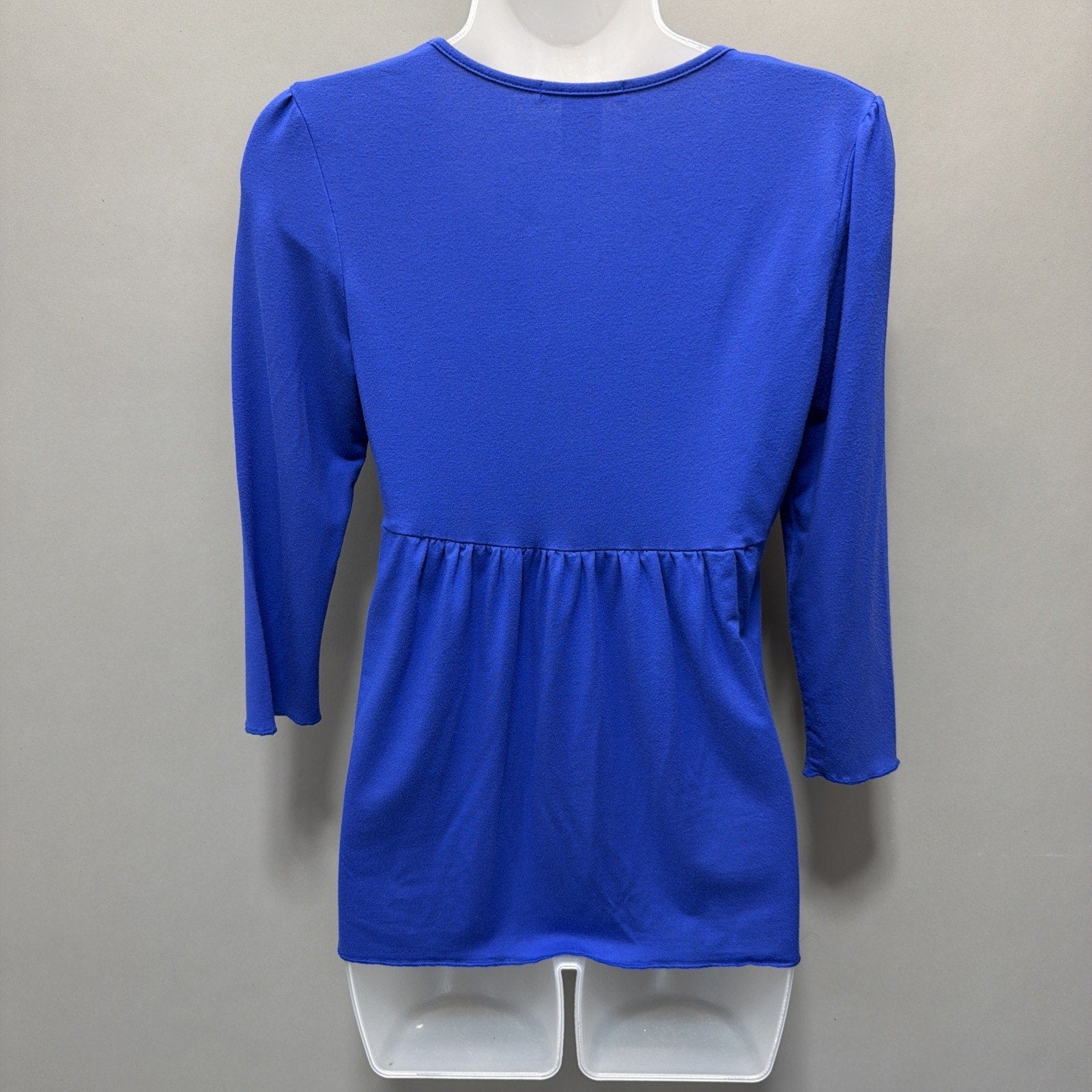 Boston Proper Womens Blue Sz S Stretch Jersey Knitted Top Blouse