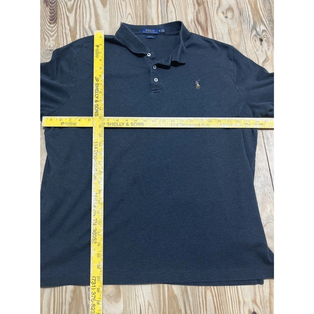 Polo Ralph Lauren Shirt Mens XL Dark Gray Short Sleeve Classic Fit Flesh Pony