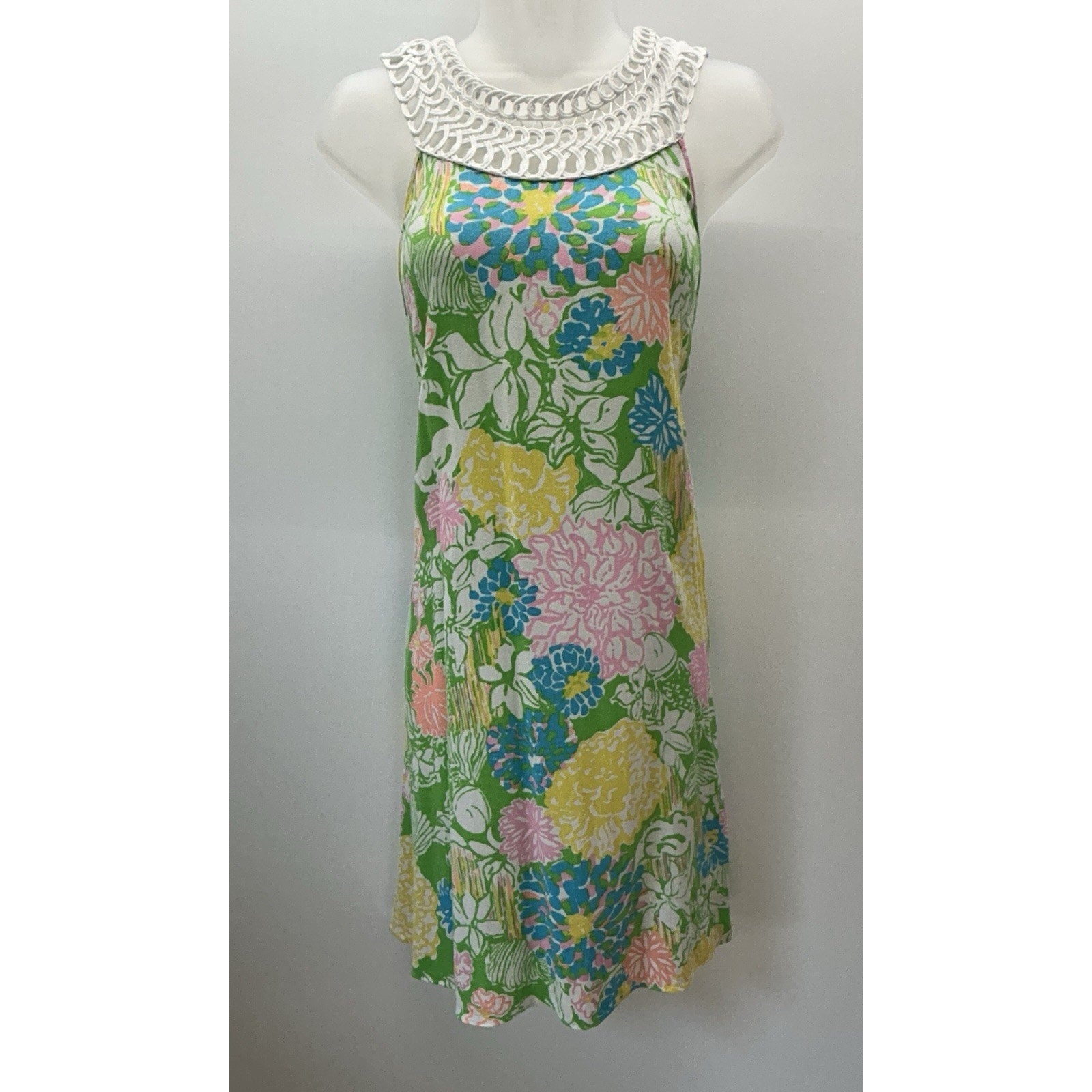 Lilly Pulitzer Hibiscus Stroll Jillie Swing Dress Floral Size Small.