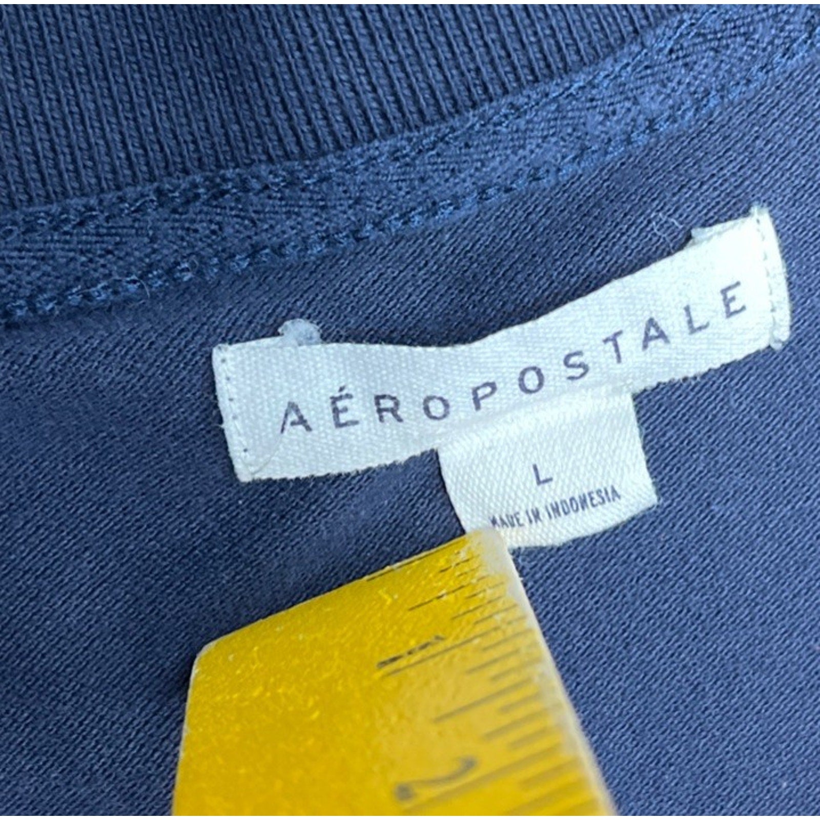 Aeropostale Navy Blue A87 Pique Polo Women's Large Preppy 5 Button