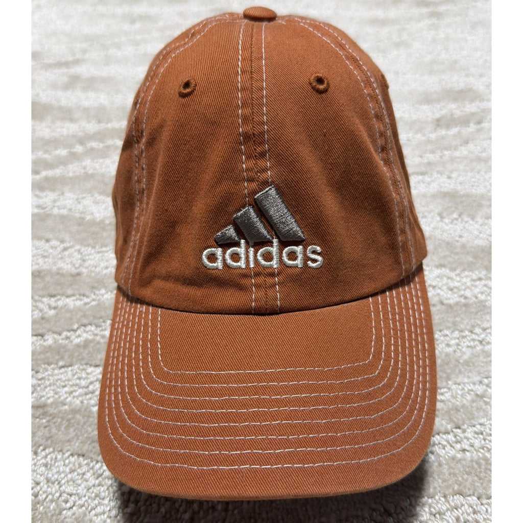 Adidas Hat Cap Strap Back Mens One Size Orange Embroidered Baseball Dad Sports