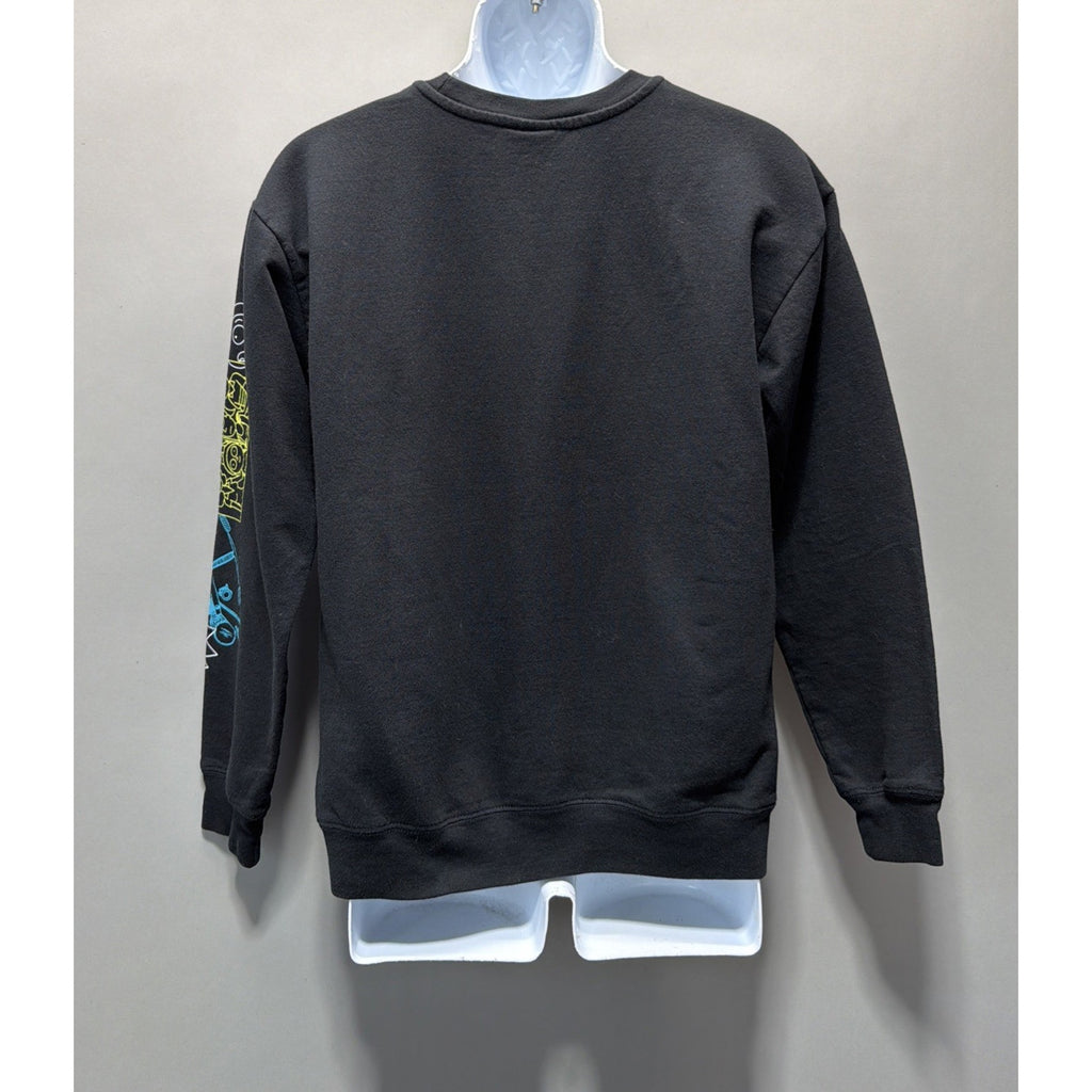 Rick and Morty Adult Swim Dimension Size S Black Crew Neck Fleece Sweatshirt