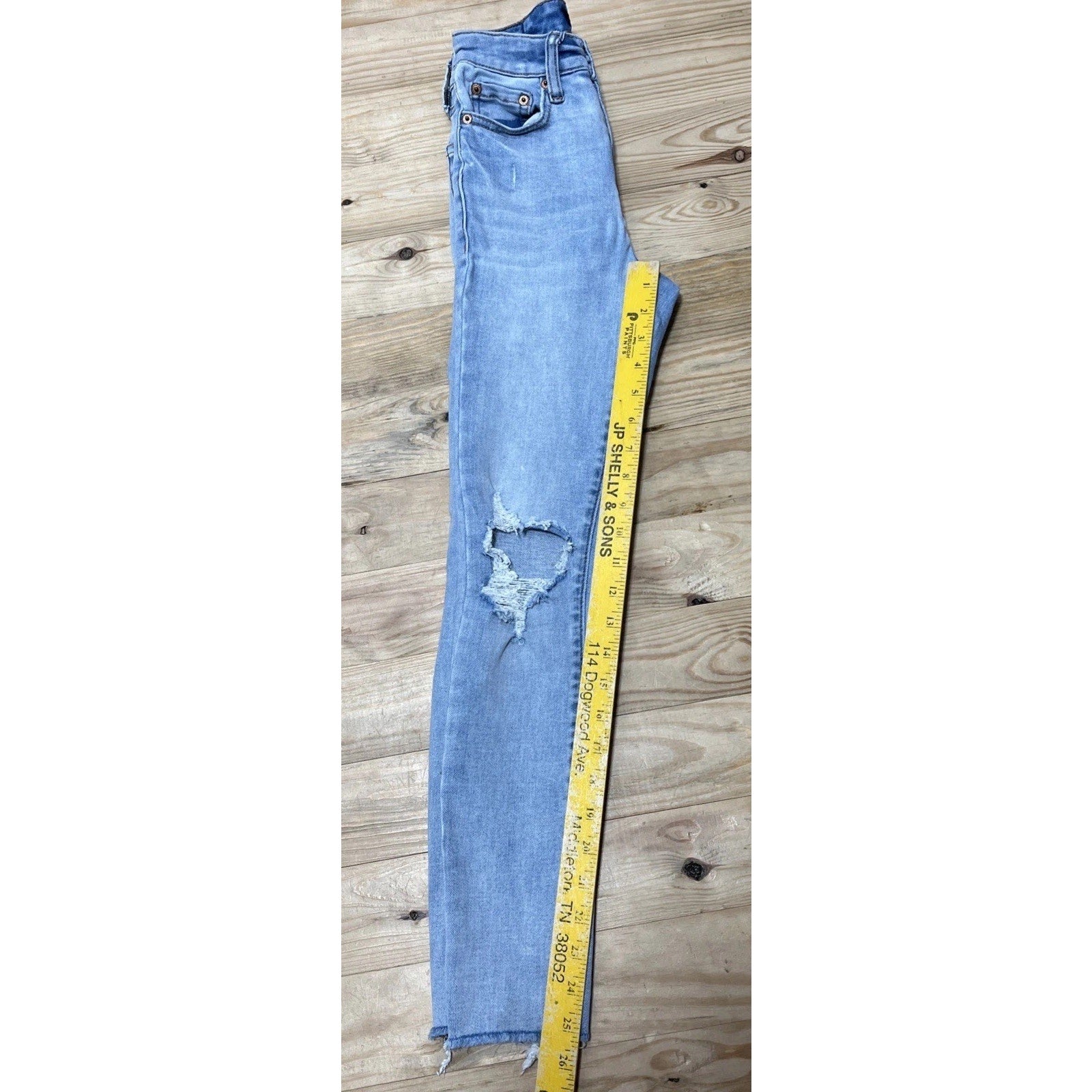 Aeropostale Size 000 Jeans Super High Rise Ankle Jeggings Distressed Destroyed