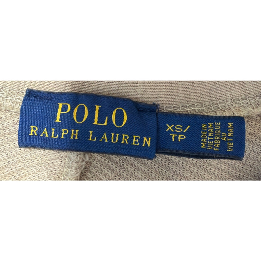 Ralph Lauren Polo Dress Women Medium Beige Sweater Thermal Waffle Crewneck