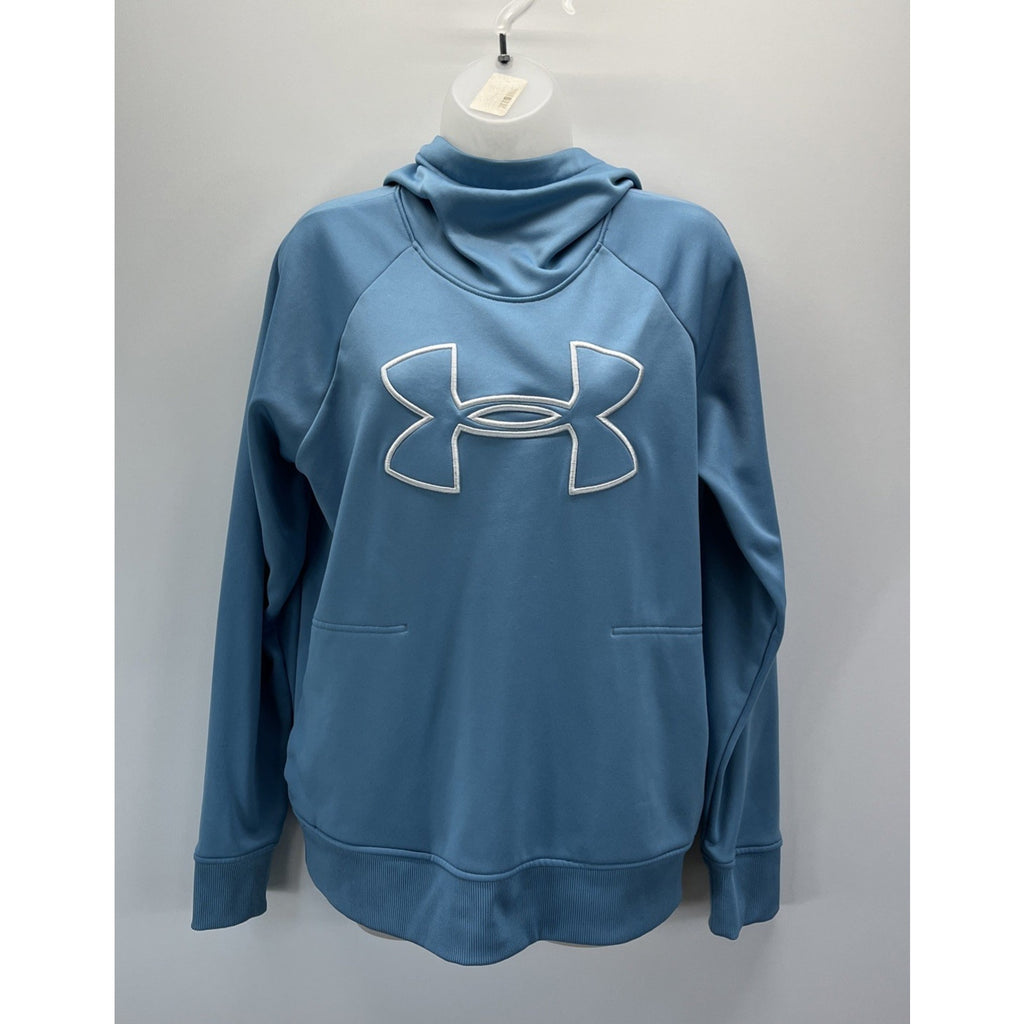 Women’s Under Armour Cold Gear Pullover Loose Fit Hoodie Size Large Light Blue