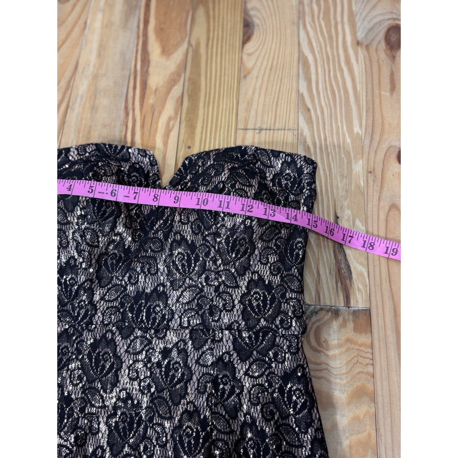 Bisou Bisou Dress Blush/Black strapless with attachable straps NWT Women’s 8