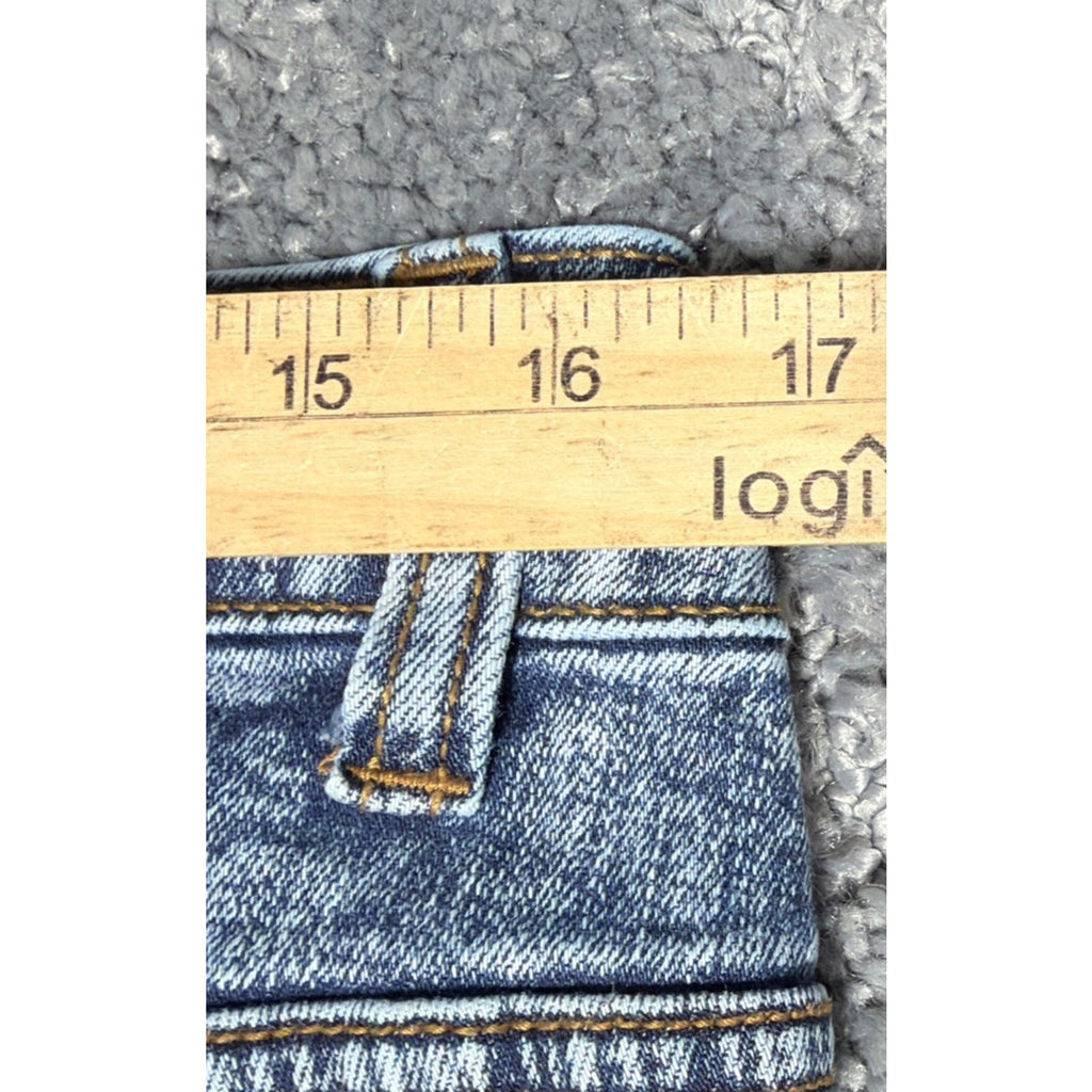 Cello Jeans Size 16 Blue Acid Wash Denim Distressed Skinny High Rise Jeans 33x31