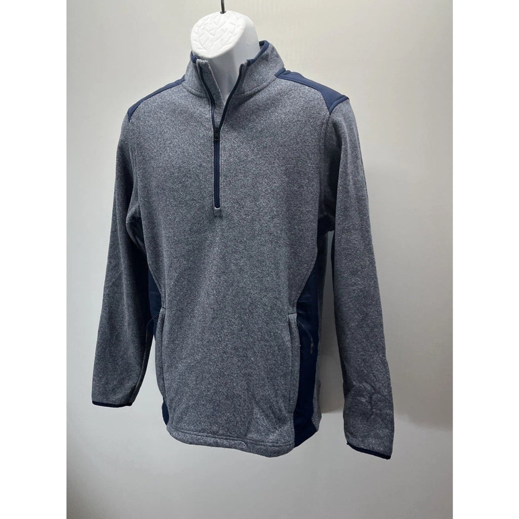 Under Armour Sweater Mens S Gray Fleece Long Sleeve 1/4 Zip Mock Neck Cold Gear