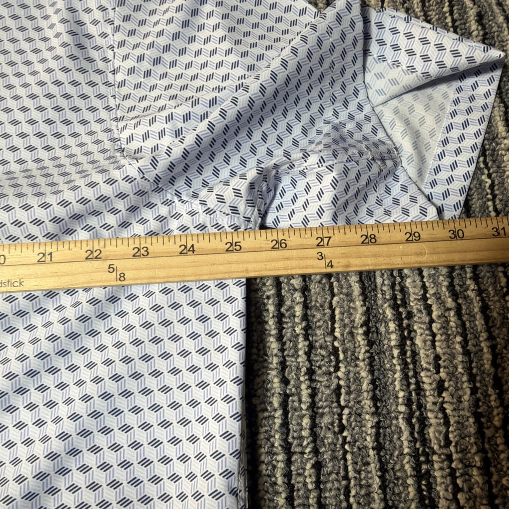 Pronto Uomo Men's Modern Fit 4 Way Stretch Shirt 2XLT NWT SS Non Iron Blue