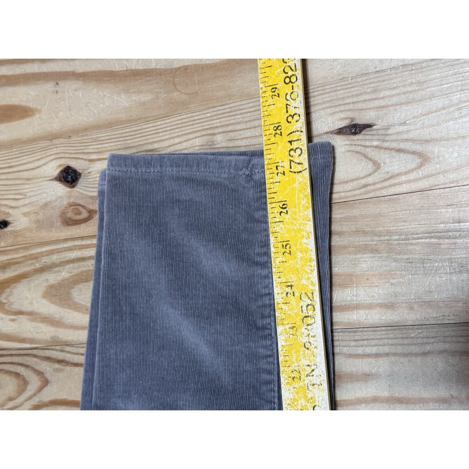 Talbots Corduroy Pants Women's 8 Petite Straight Leg Pockets Stretch Blue Gray