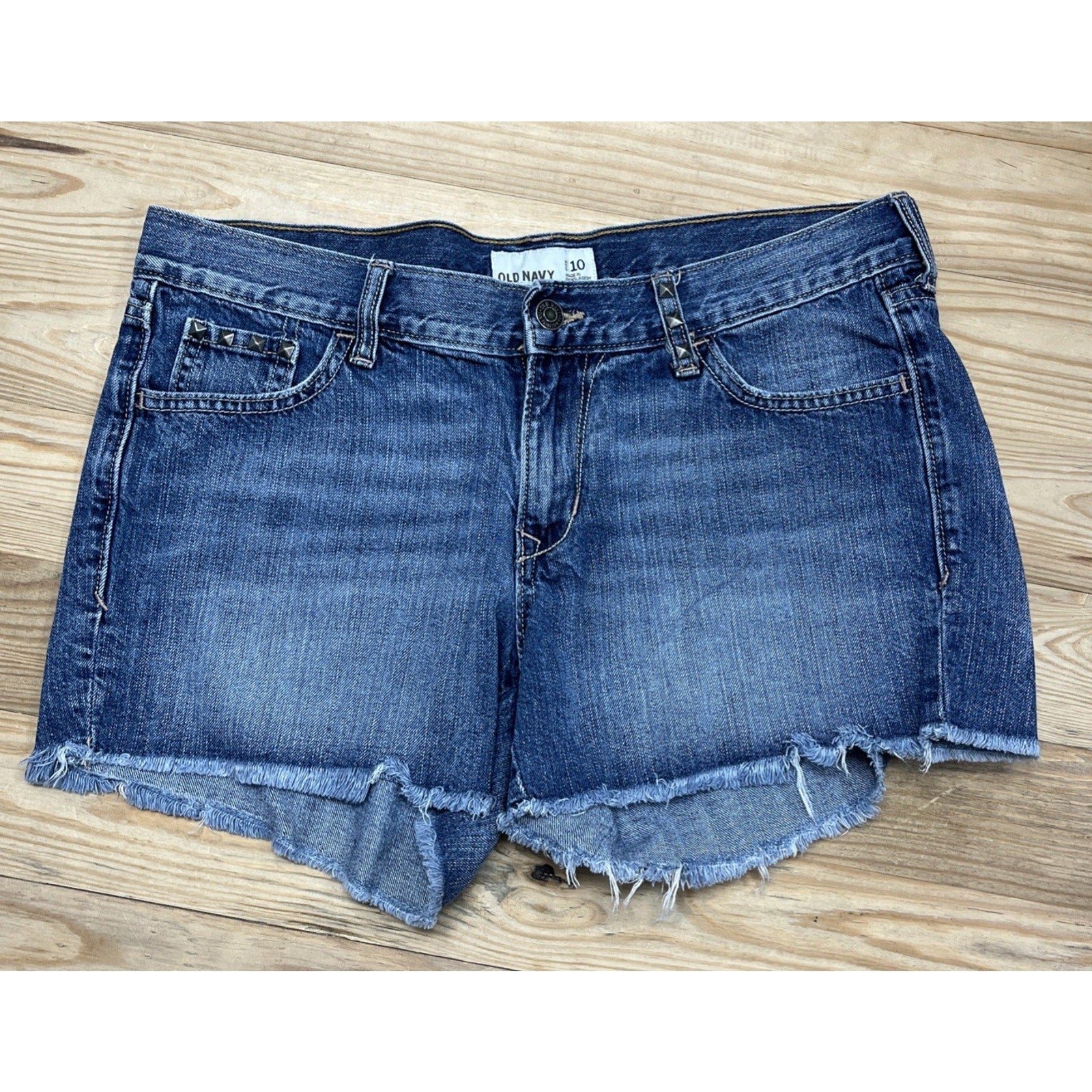 Old Navy Distressed Slim Midi Cutoff Jean Shorts size 10