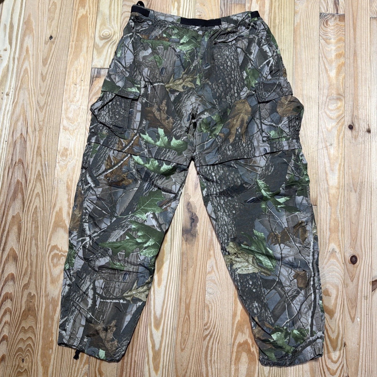 Remington Realtree Hardwoods Convertible Camo Pants Mens Sz M Cargo Zip Off