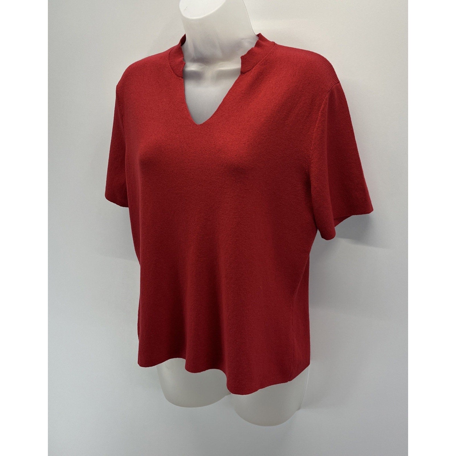 Talbots Vintage V-Neck Short Sleeve Knit Top Women’s Size Large