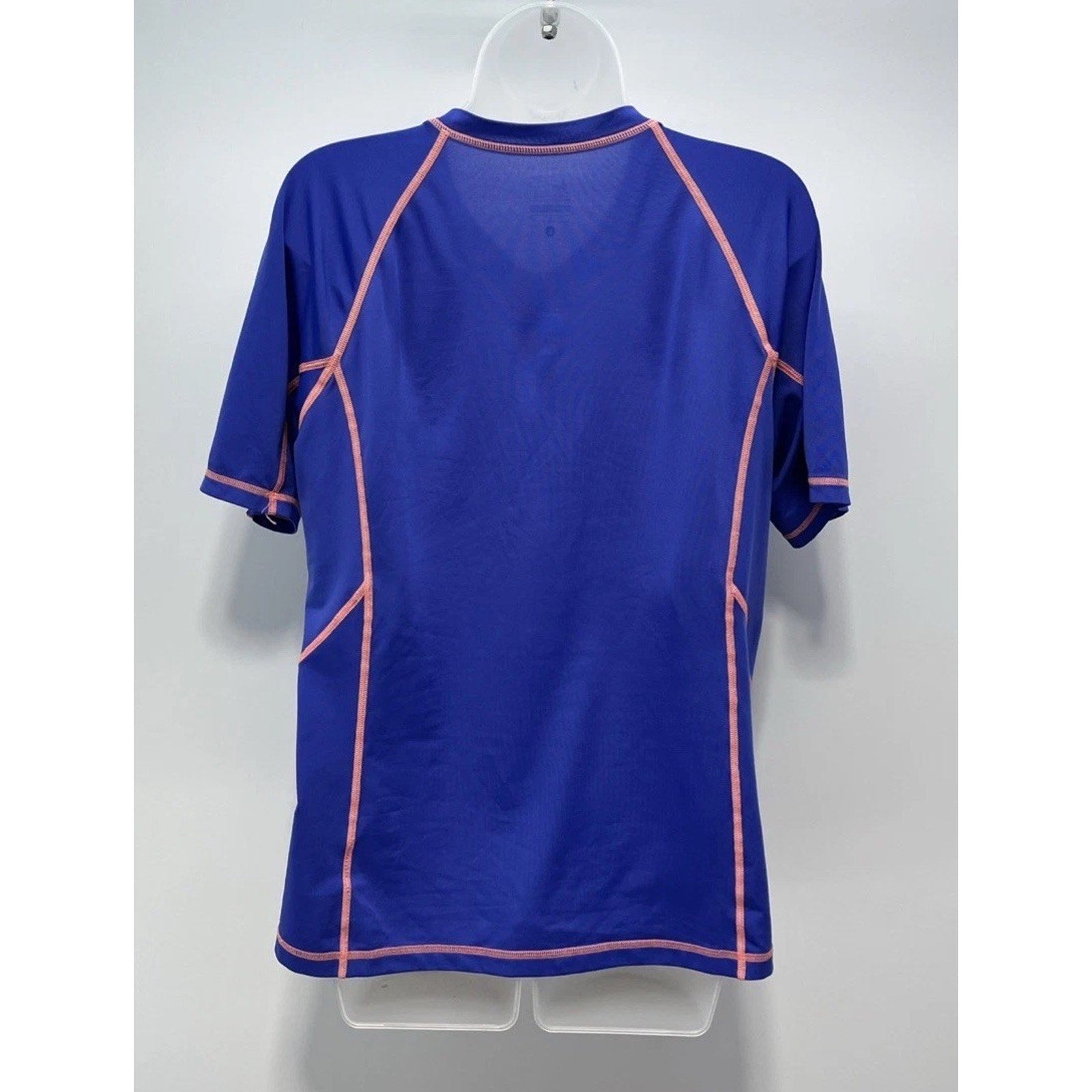 NIKE Shirt Womens Large Top Tee Short Sleeve Full Zip Purple*