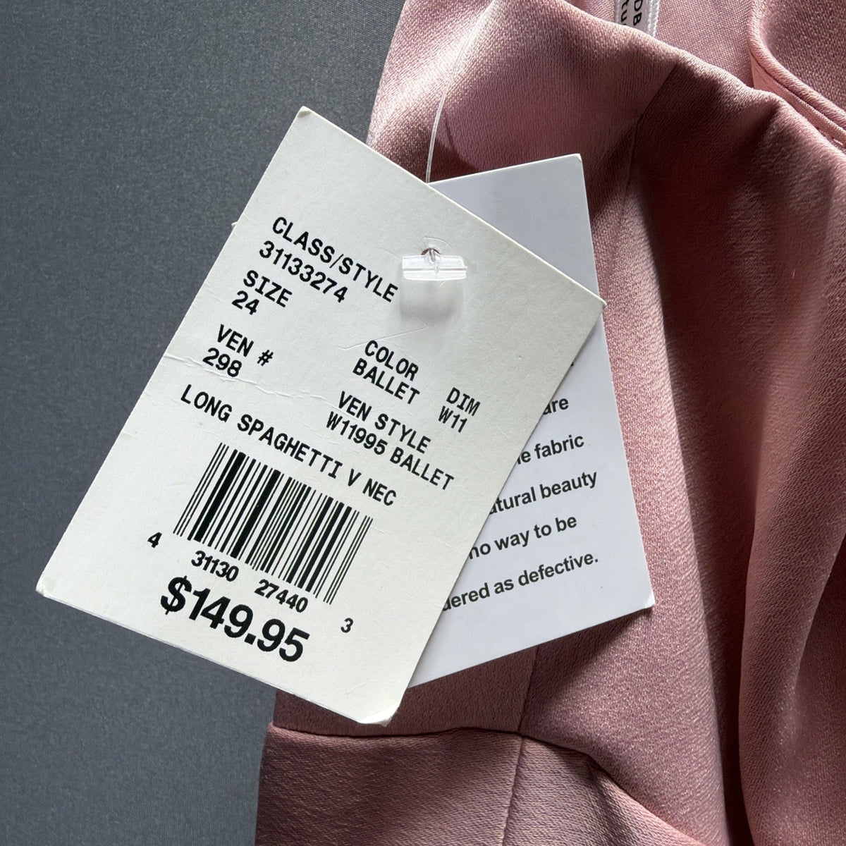 David’s Bridal Dress 22 Plus Ballet Pink Satin Bridesmaid Gown W11995 NWT