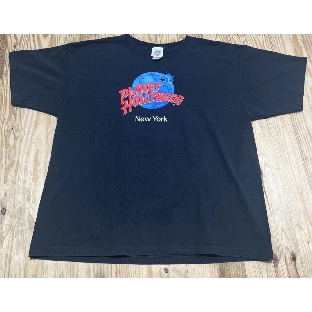 Vtg Planet Hollywood New York T-Shirt XXL Black 90s Single Stitch Made in USA