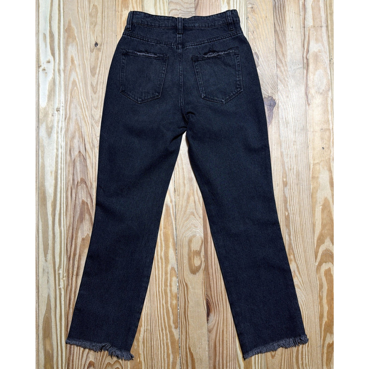 Flying Monkey Black Label Hgh Rise Straight Jeans Womens Size 25 Distressed
