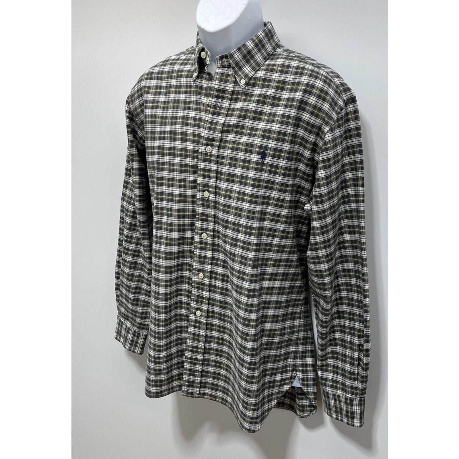 Polo Ralph Lauren Classic Fit Shirt Men L Plaid Pony Logo Long Sleeve Button