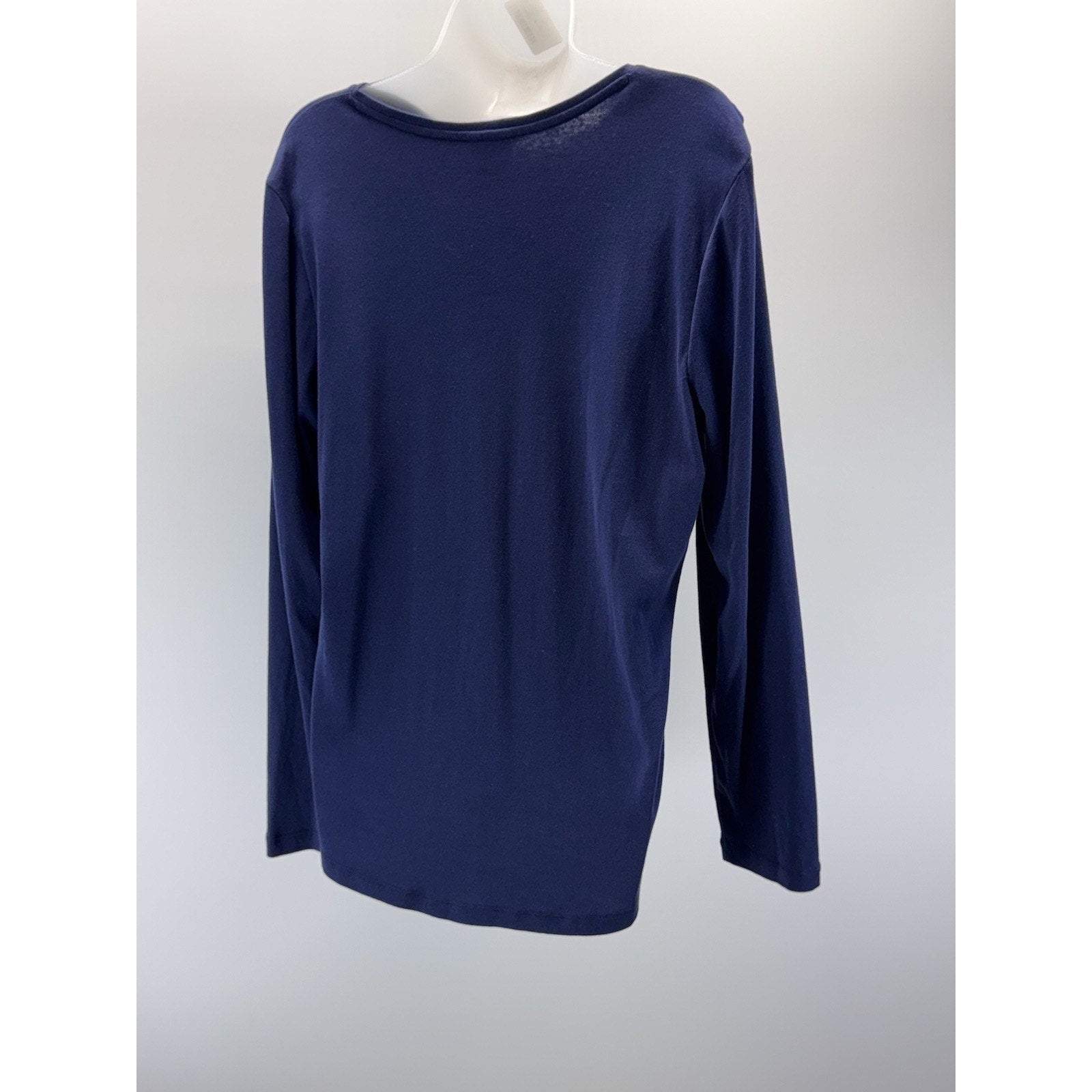 Chico's Navy Blue 100% Cotton Knit Pullover Sweater Women’s Size 2 Large