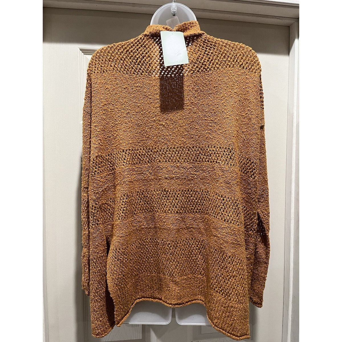 NWT Keren Hart Women's Mustard Open Front Longer Cardigan Sweater Size Small S
