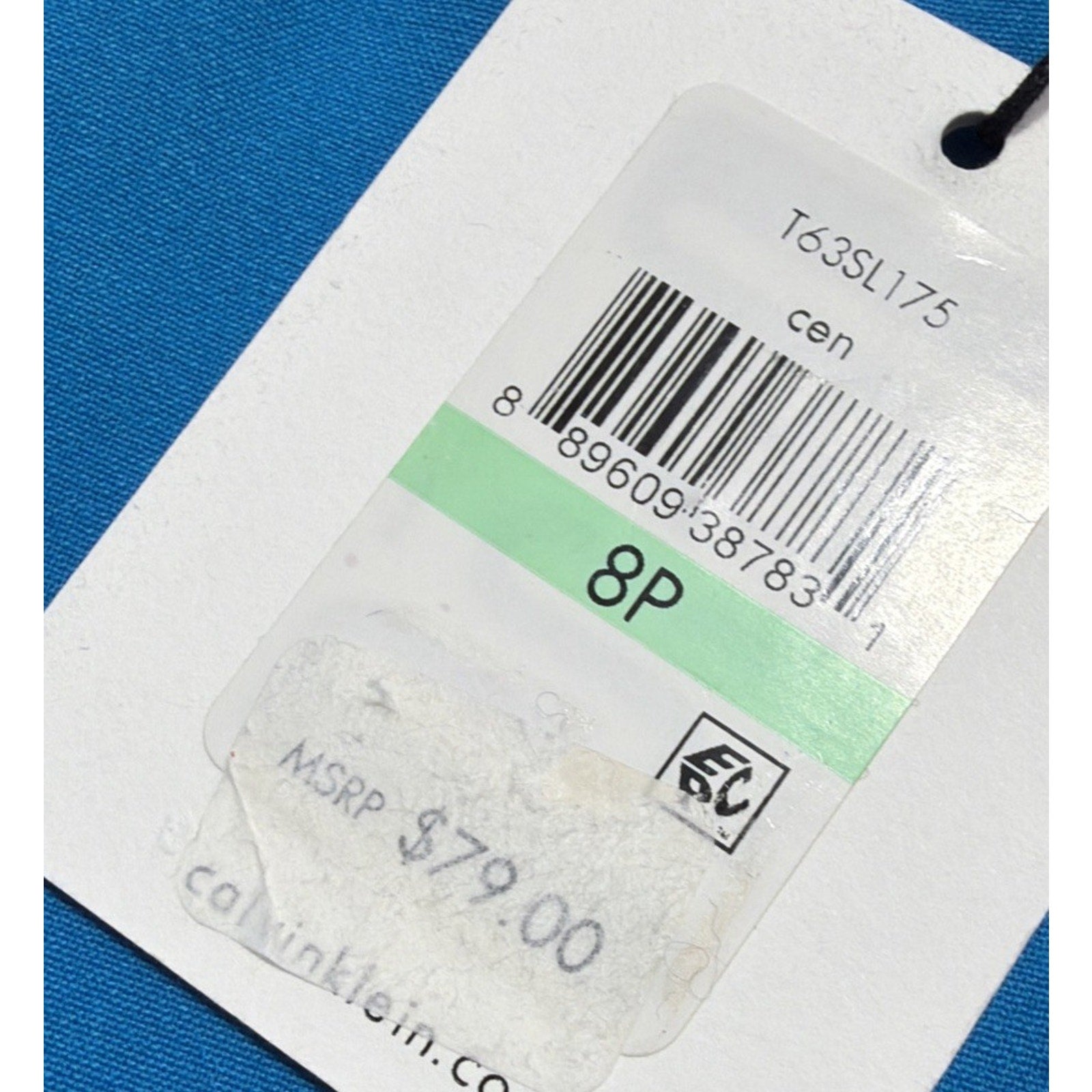 Calvin Klein Skirt Womens size 8 Petite Blue Straight Lined Stretch Career New