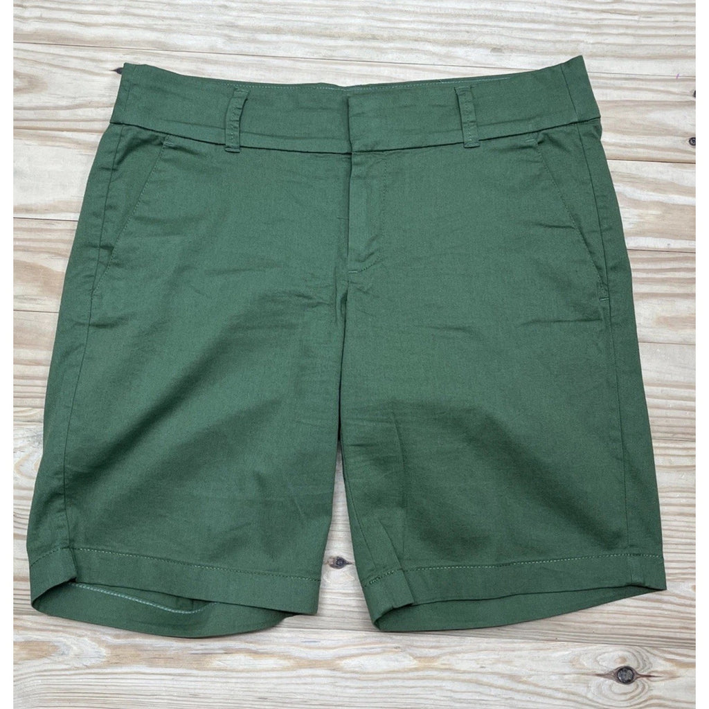 J By J. Crew Green Cotton Chino Shorts Inch Inseam 9 Women's Size 4