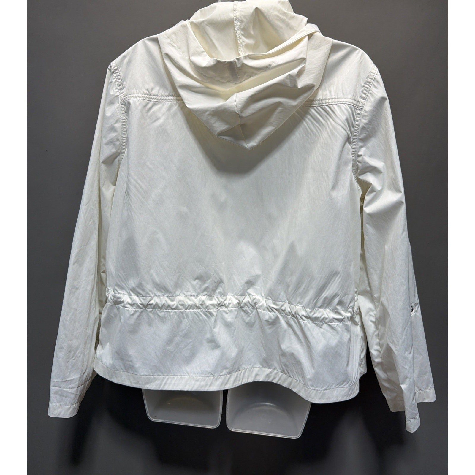Liz Claiborne Jacket Rain Coat XL White Hooded
