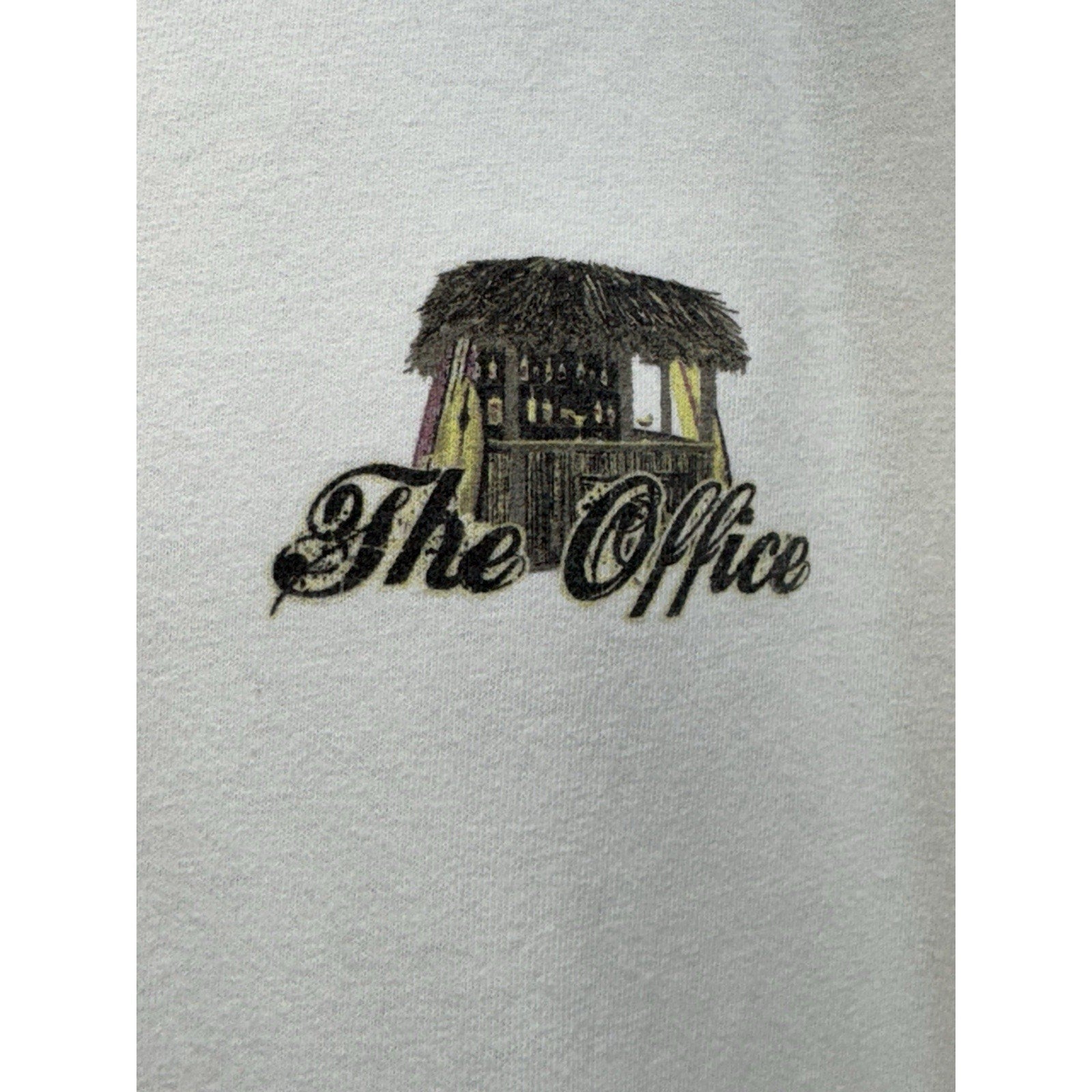 Joe Marlin T-Shirt White Short Sleeve The Office Men’s Size XL Stained