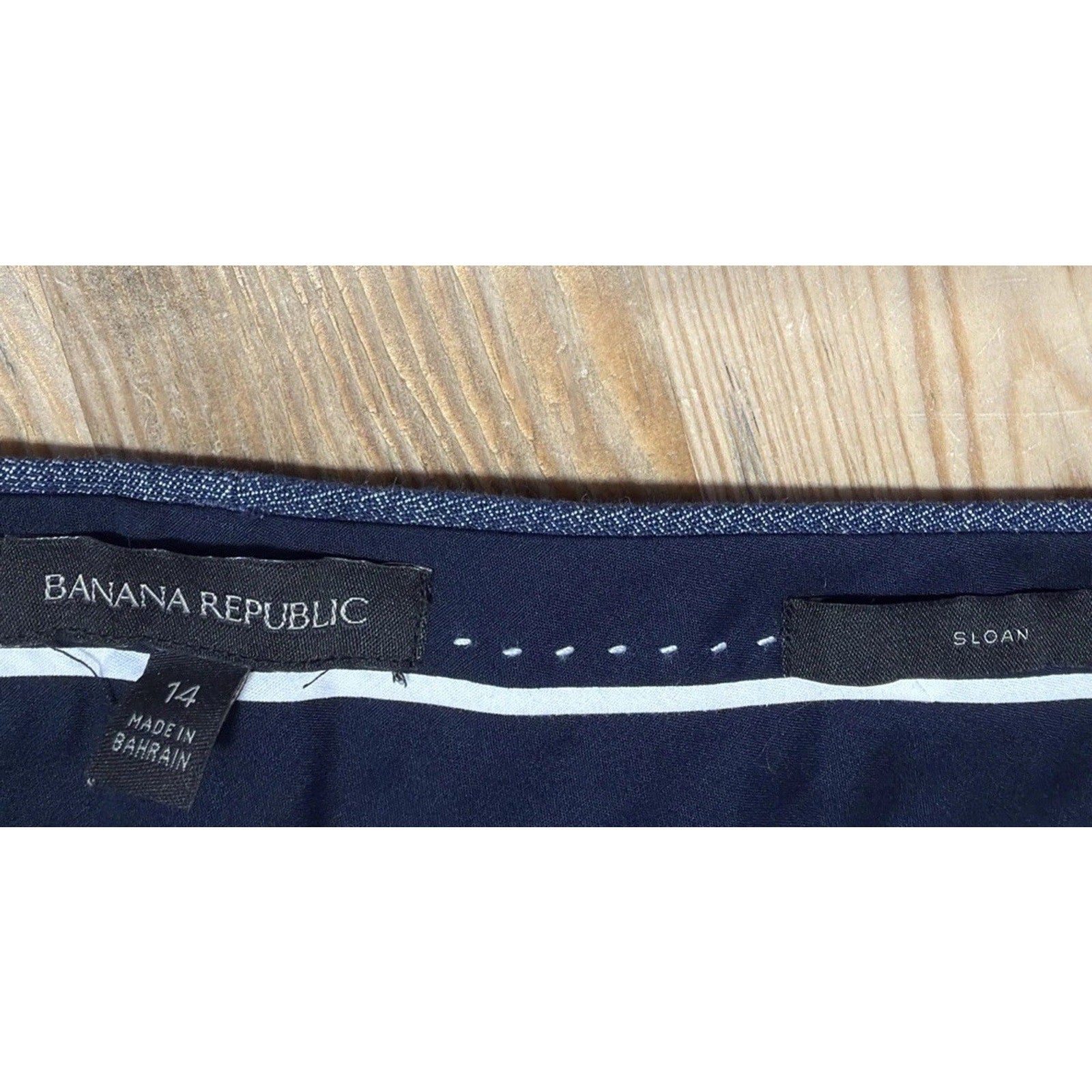 Banana Republic Chambray Sailor Sloan Skinny Ankle Pants Womens Size 14 36x27