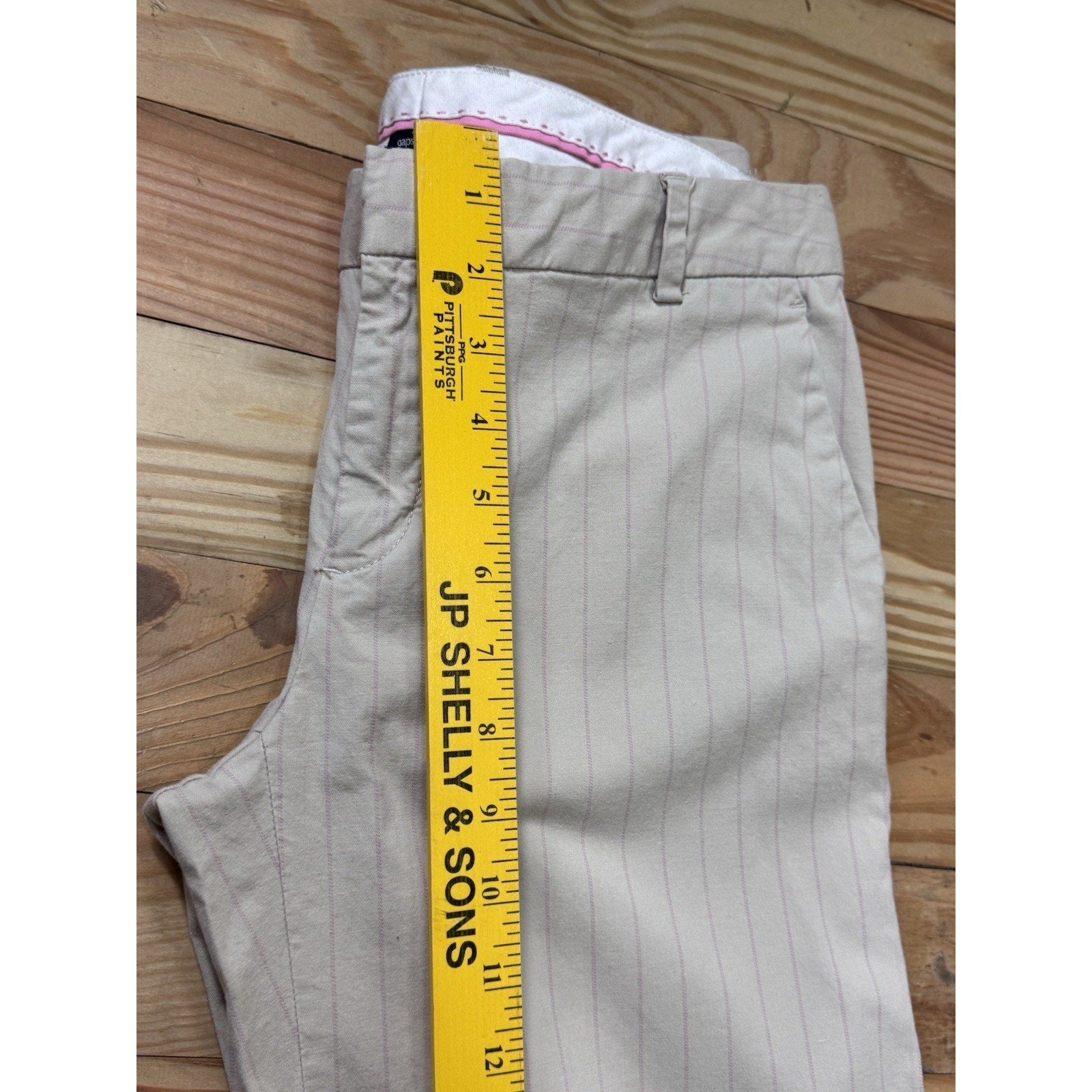 GAP Factory Store Beige Pinstripe Modern Fit Flare Pants Women’s 6 Regular