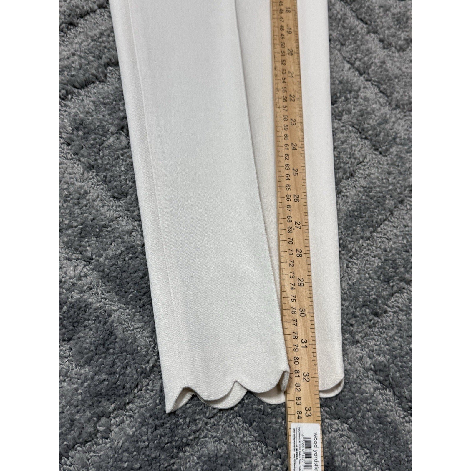 Talbots White Chatham Scalloped Hem Crop Pants Side Zip Women’s Size 8