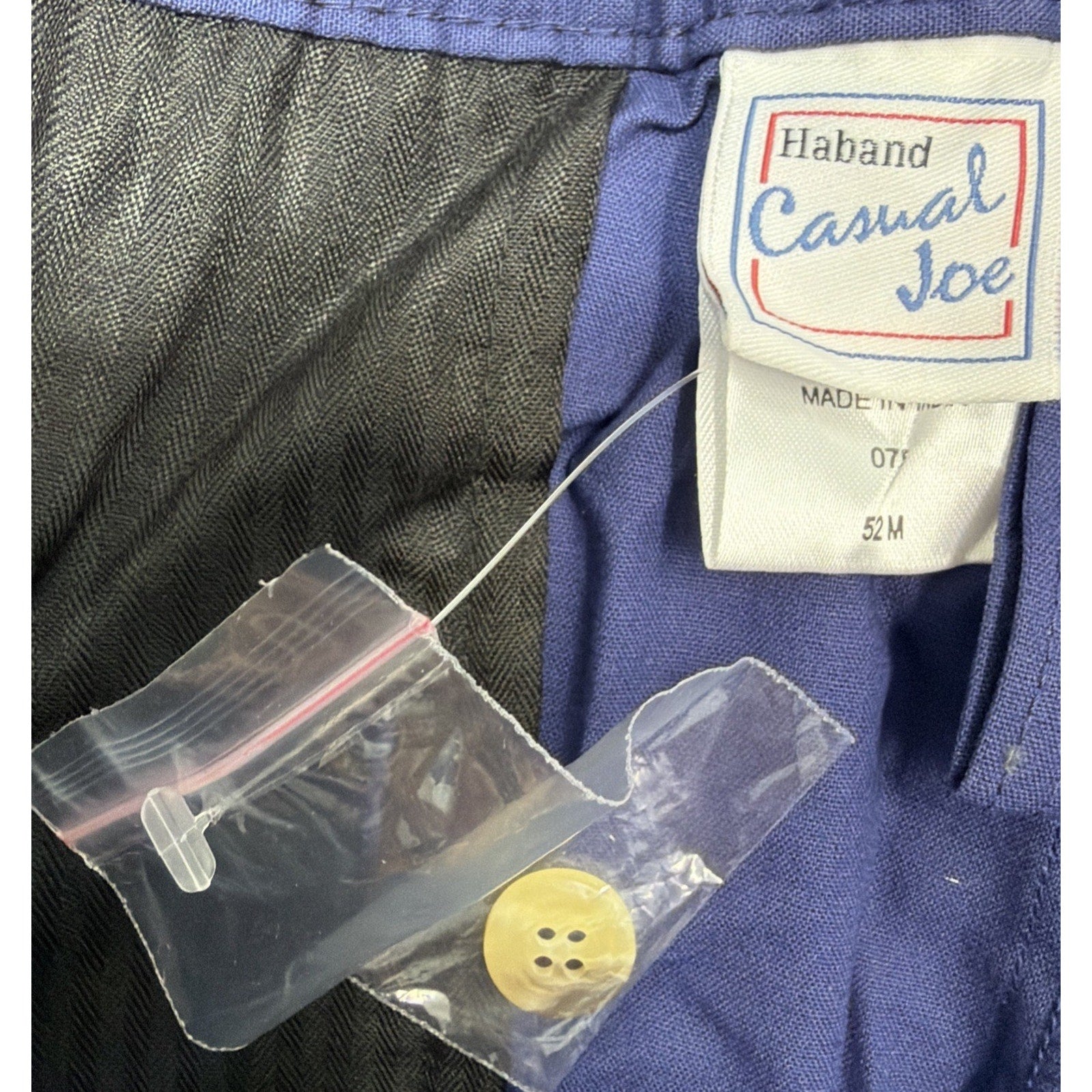Haband Casual Joe Mens 52M Blue Elastic Waist Pants Comfort Fit Dadcore Relaxed