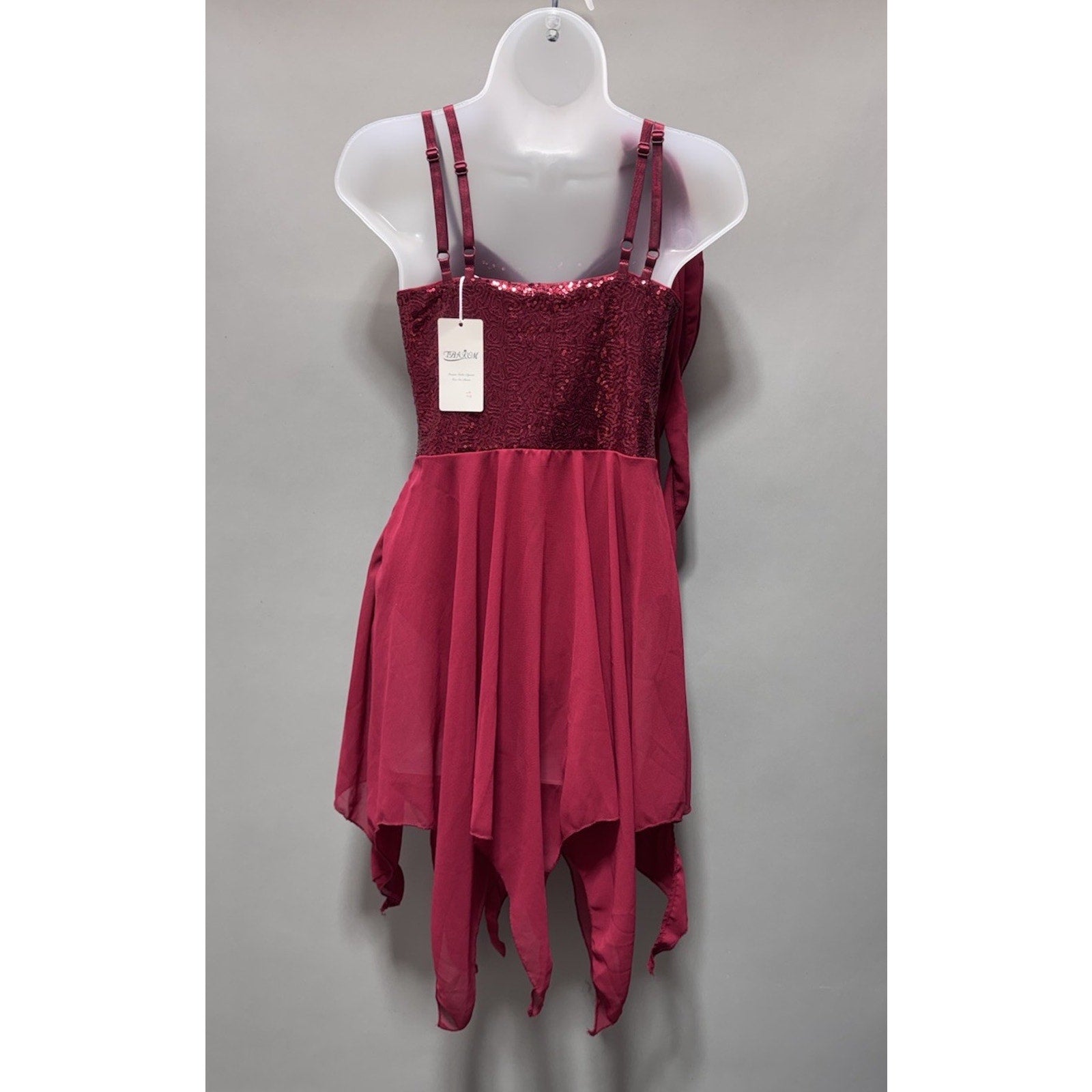 IBAKOM Imagine Better Apparel Red Sleeveless Dance Prom Formal Dress New Size S