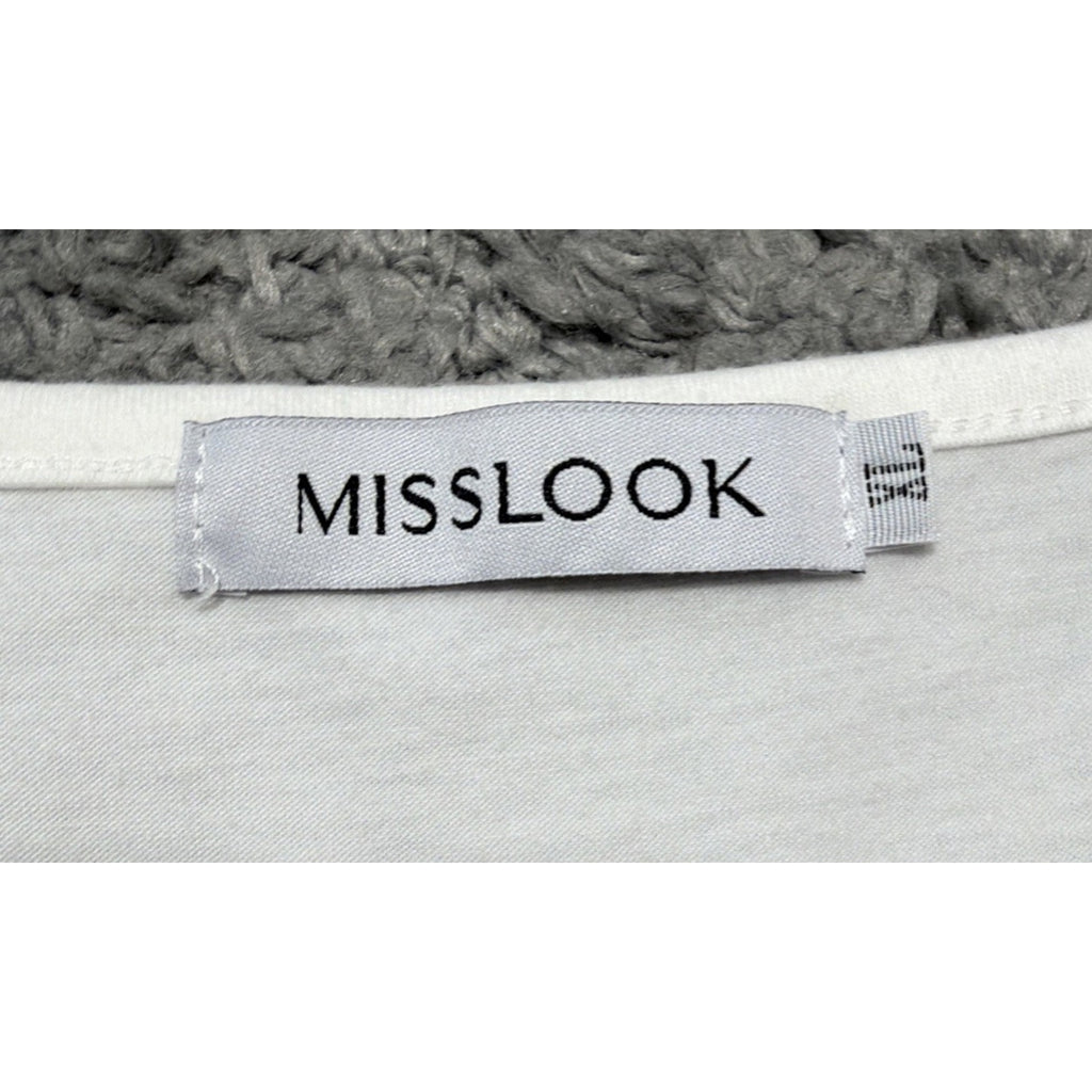 Misslook Tank Top Sleeveless Shirt Womens Size XL White Biker Goth Y2K
