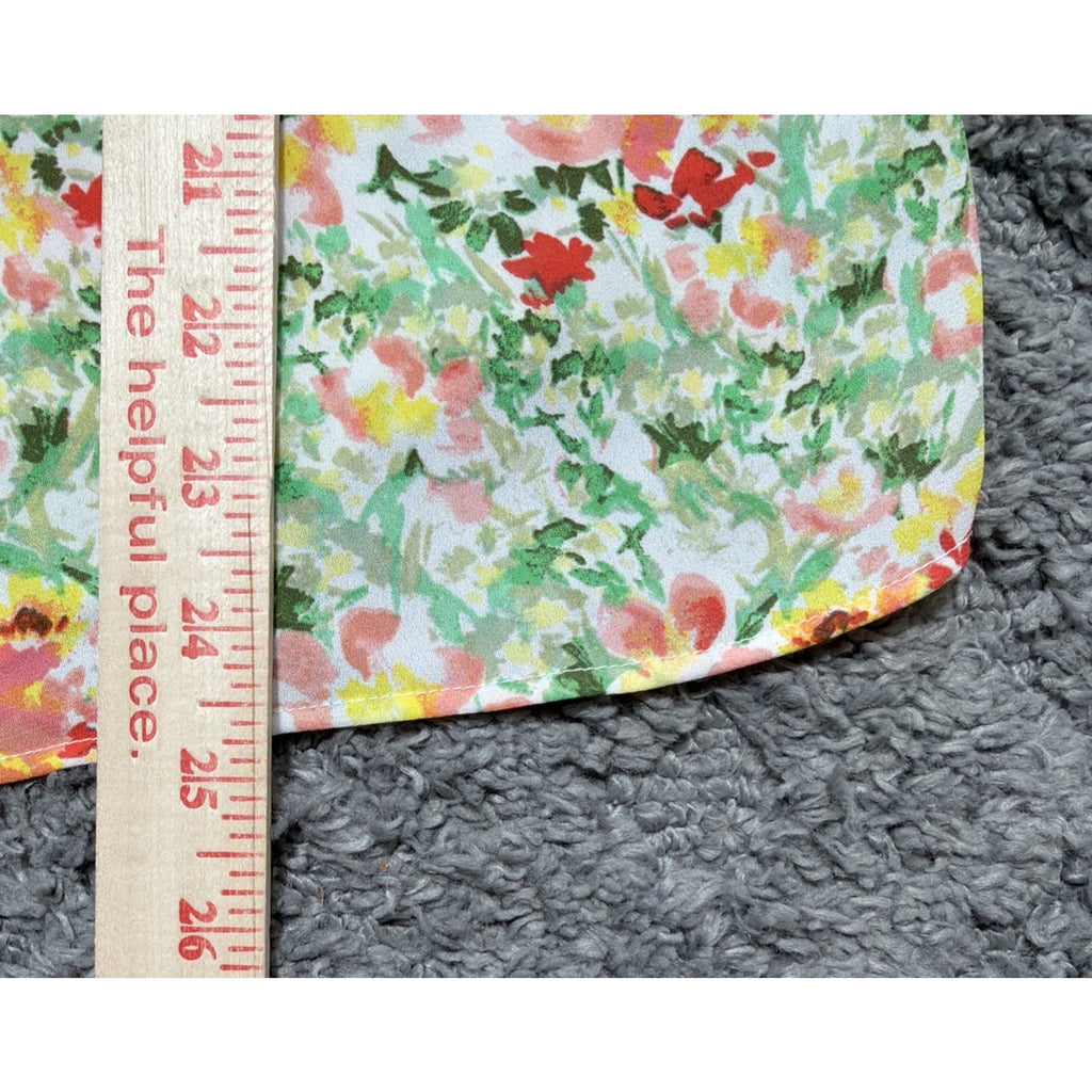 Loft Women Sleeveless Buttercup Floral Pleated Mixed Media Top White M