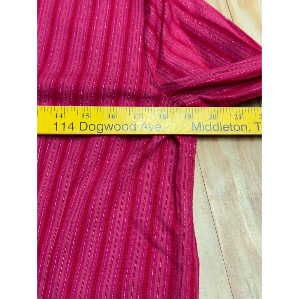 St Johns Bay Shirt Womens Adult Size M Color Red Long Sleeve Button Up Casual