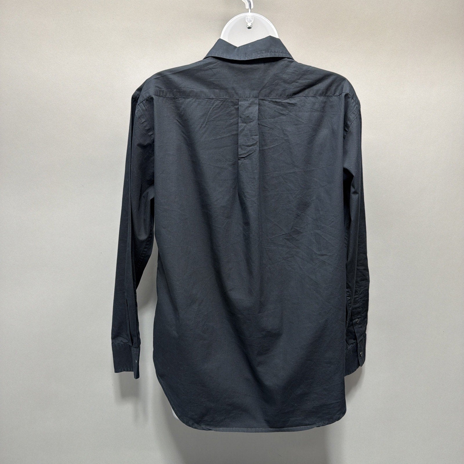 Lauren Ralph Lauren Top Womens Medium Black Long Sleeve Button Up Cotton Preppy