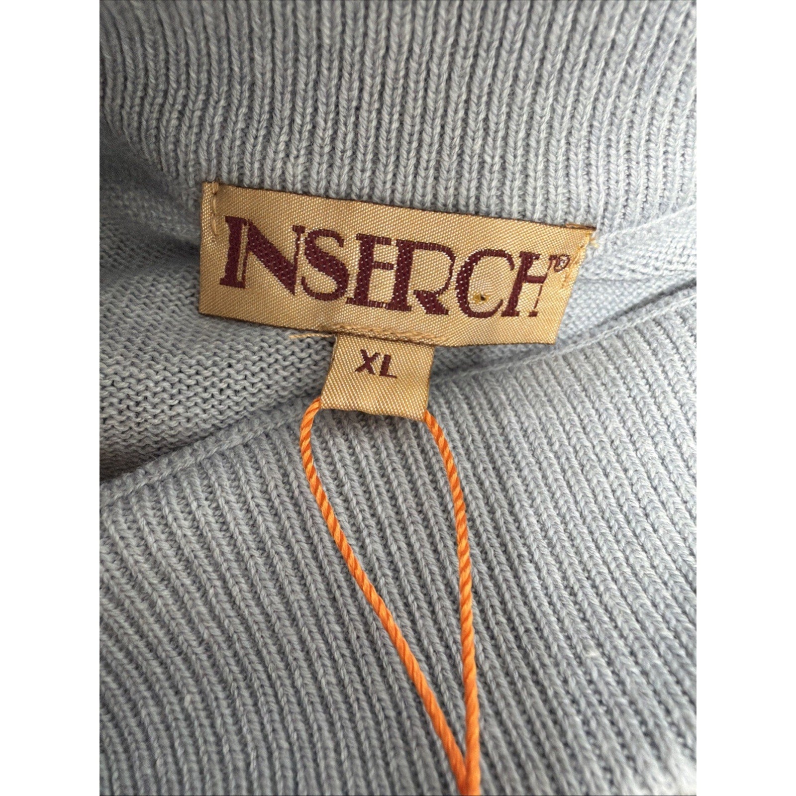 INSERCH ACRYLIC LIMITED EDITION MOCK NECK SWEATER MENS XL GREY NEW PREPPY CASUAL