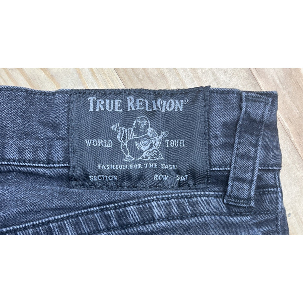 True Religion Relaxed Slim Jeans Stretch Geno Mens Size 31x32 Black Charcoal