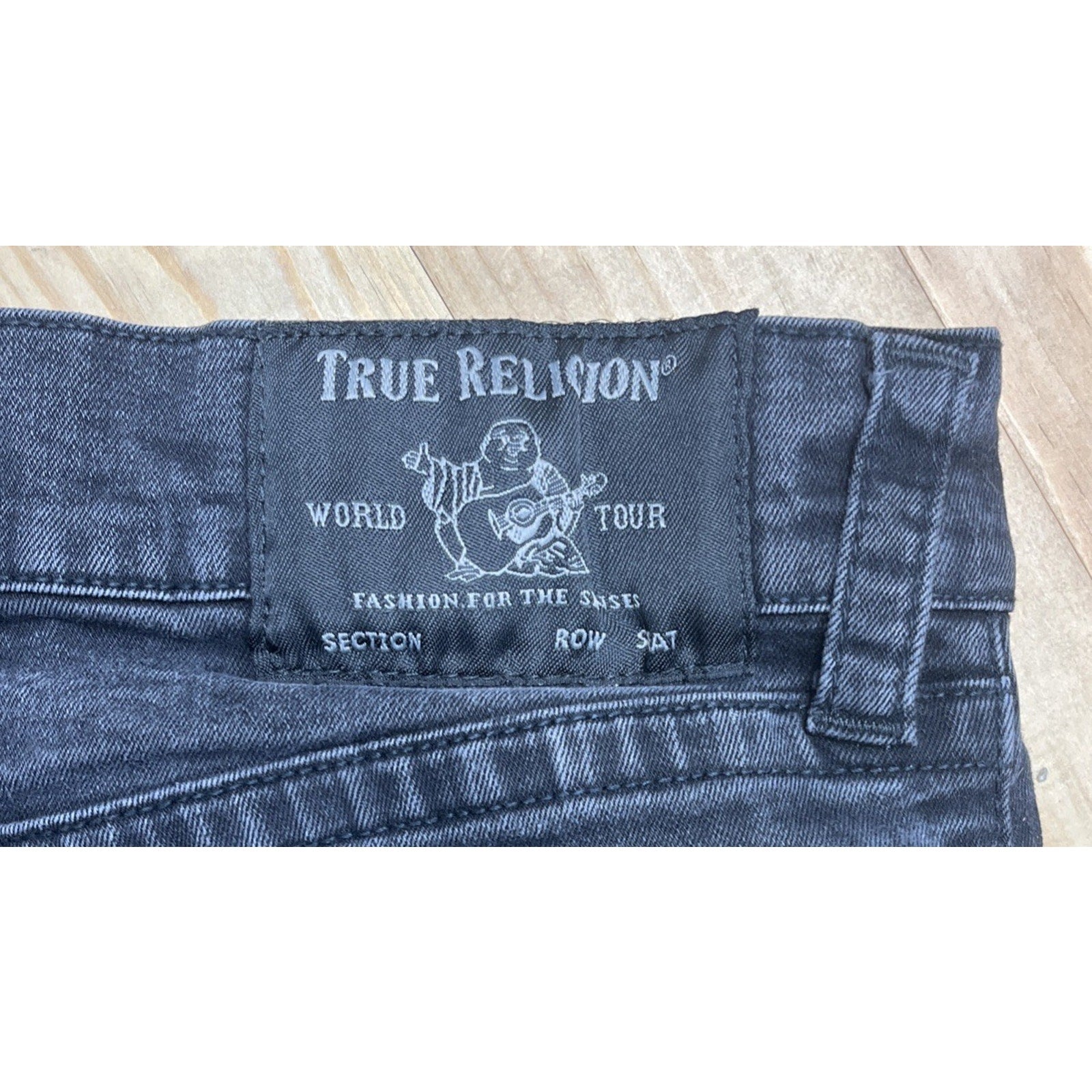 True Religion Relaxed Slim Jeans Stretch Geno Mens Size 31x32 Black Charcoal