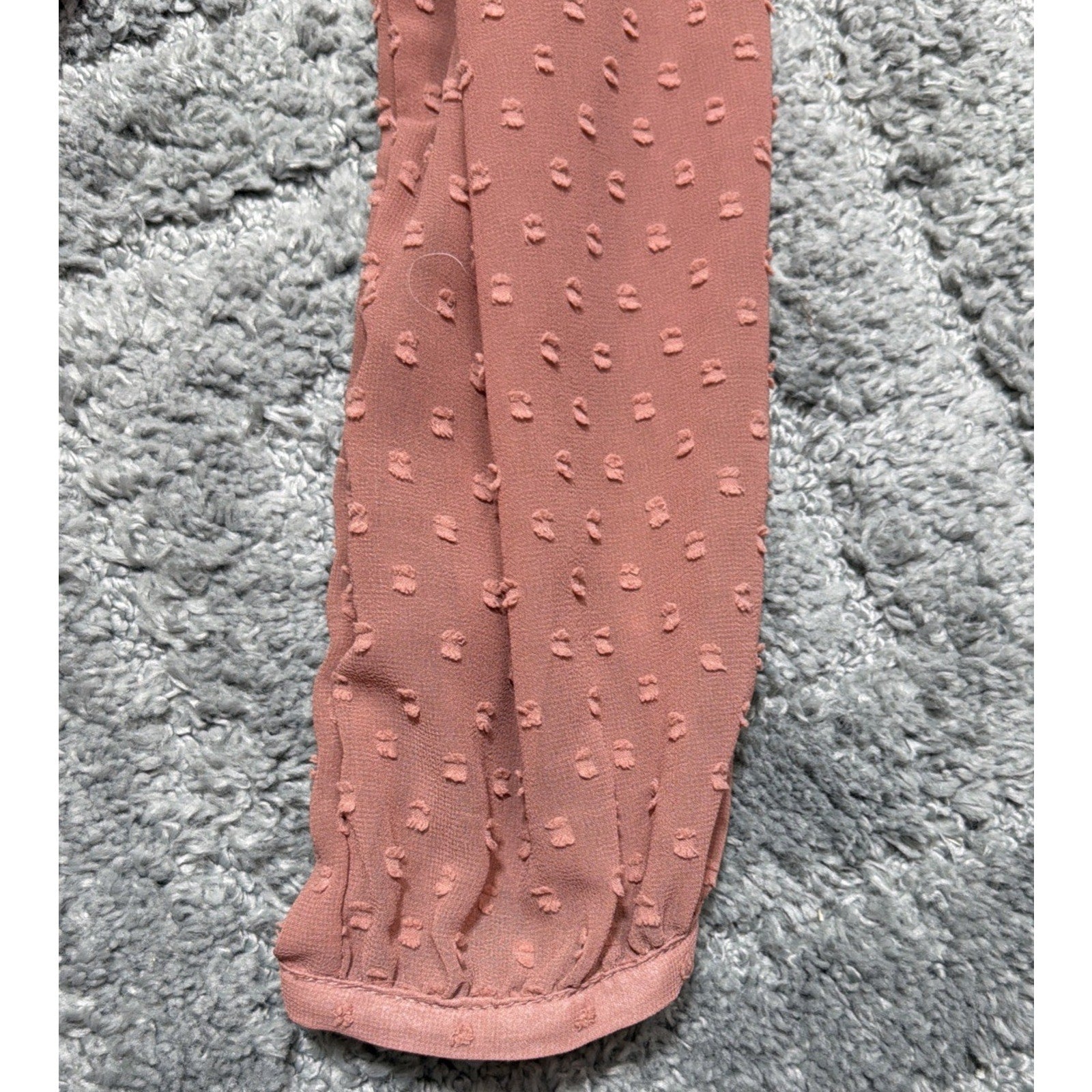 Mustard Seed Dusty Rose Swiss Dot Tiered Babydoll Mini Dress M Boho Lagenlook