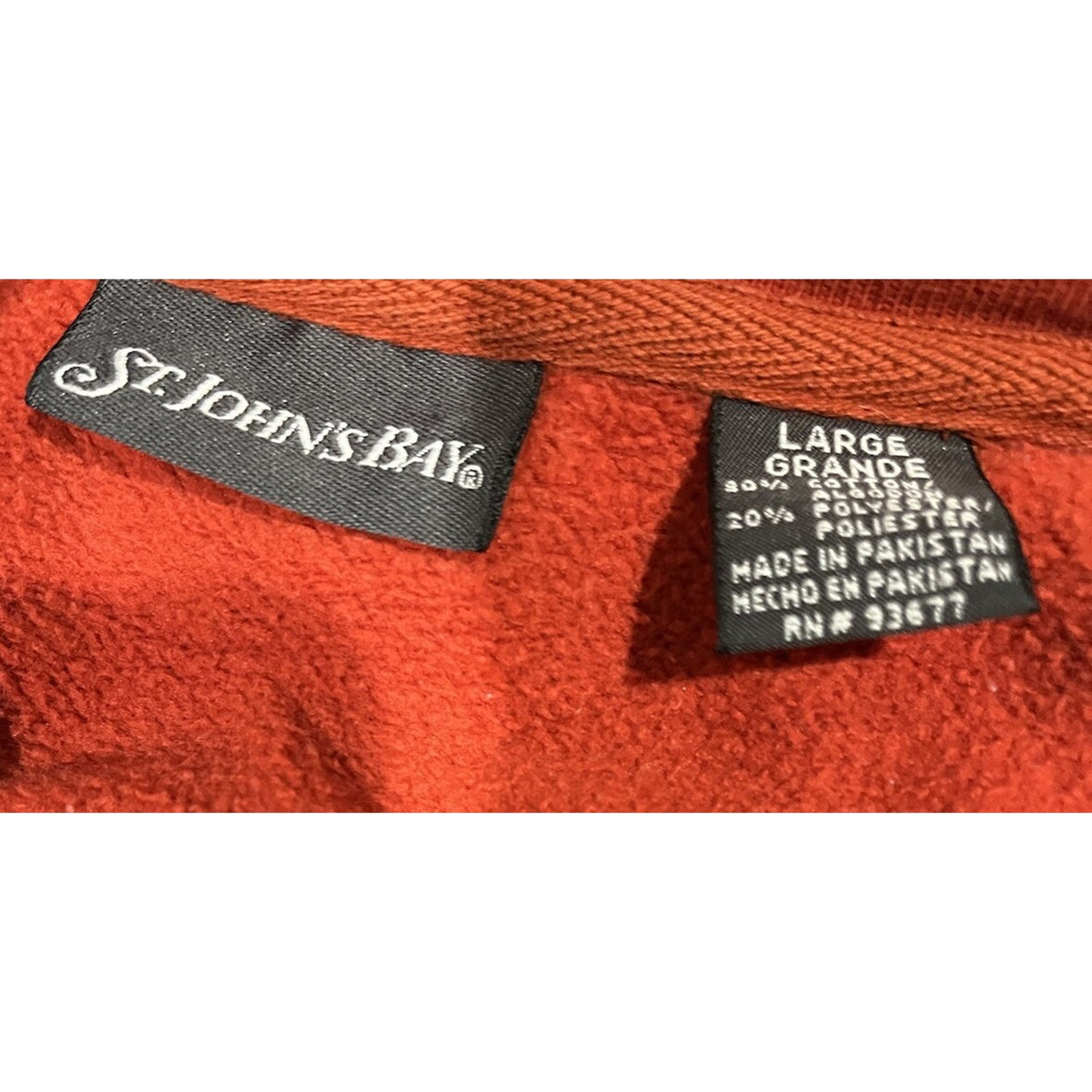 Vintage Blank St Johns Bay Sweatshirt Mens Medium M Long Sleeve Crew Neck Orange
